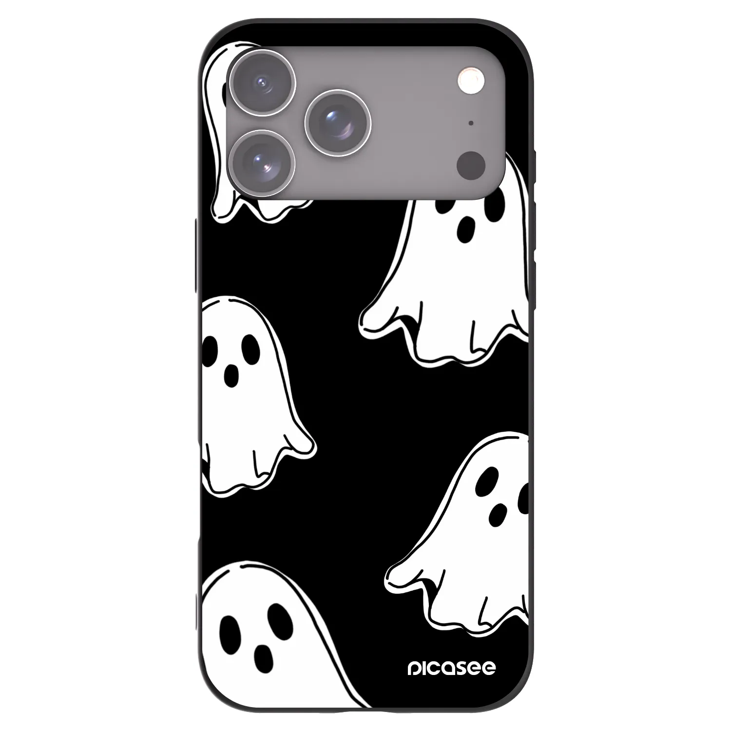 Picasee Μαύρη θήκη σιλικόνης για Apple iPhone 17 Pro Max - Black ghosts