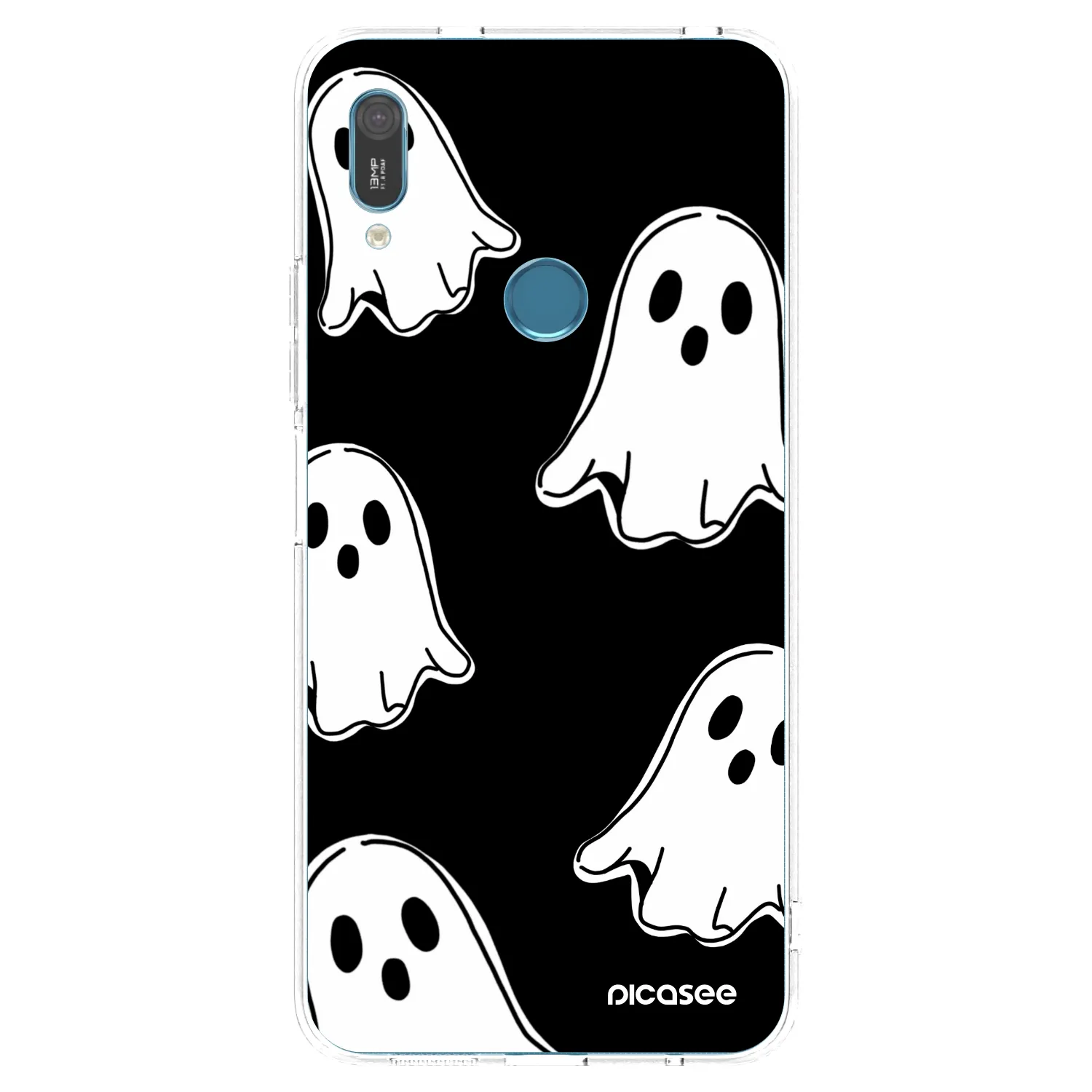Picasee διαφανής θήκη σιλικόνης Huawei Y6 2019 - Black ghosts