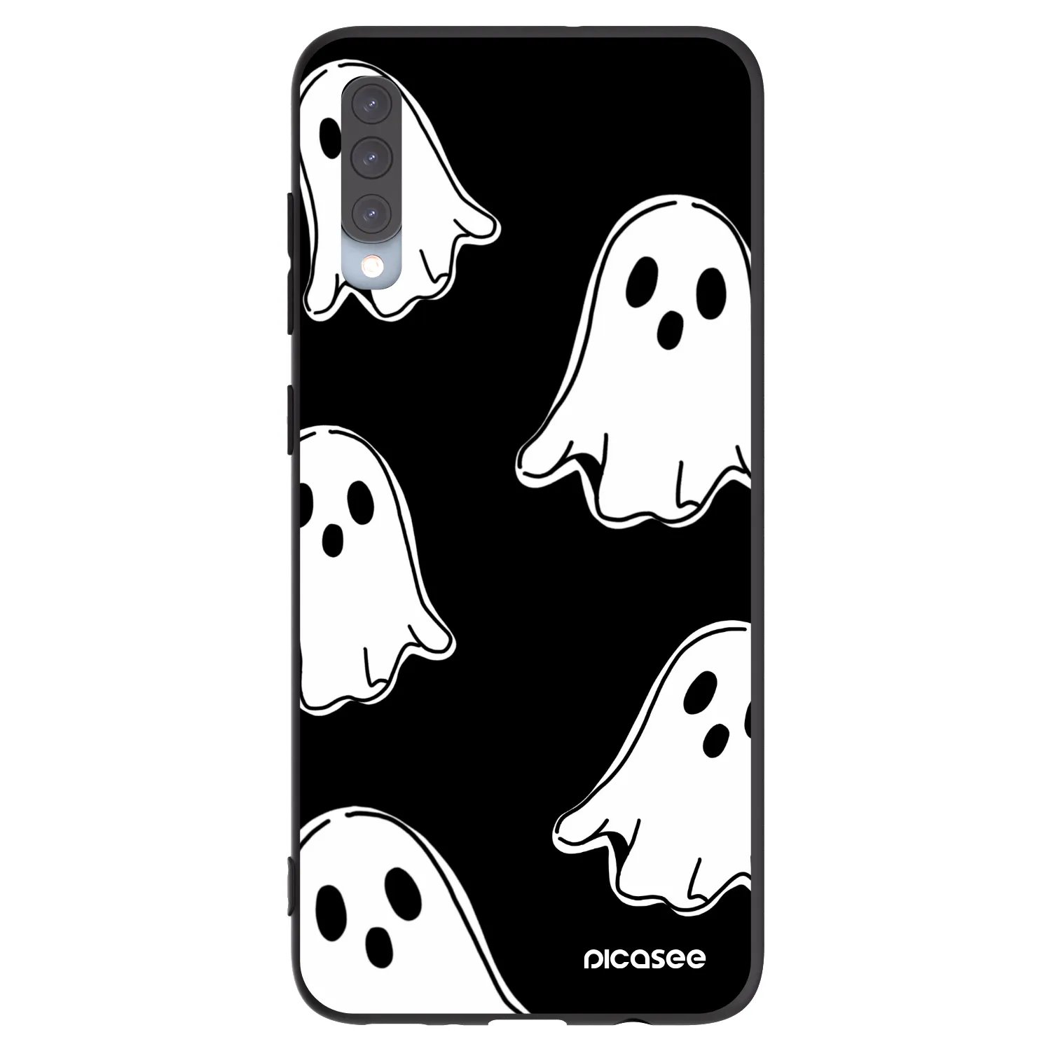 Picasee Μαύρη θήκη σιλικόνης για Samsung Galaxy A70 A705F - Black ghosts