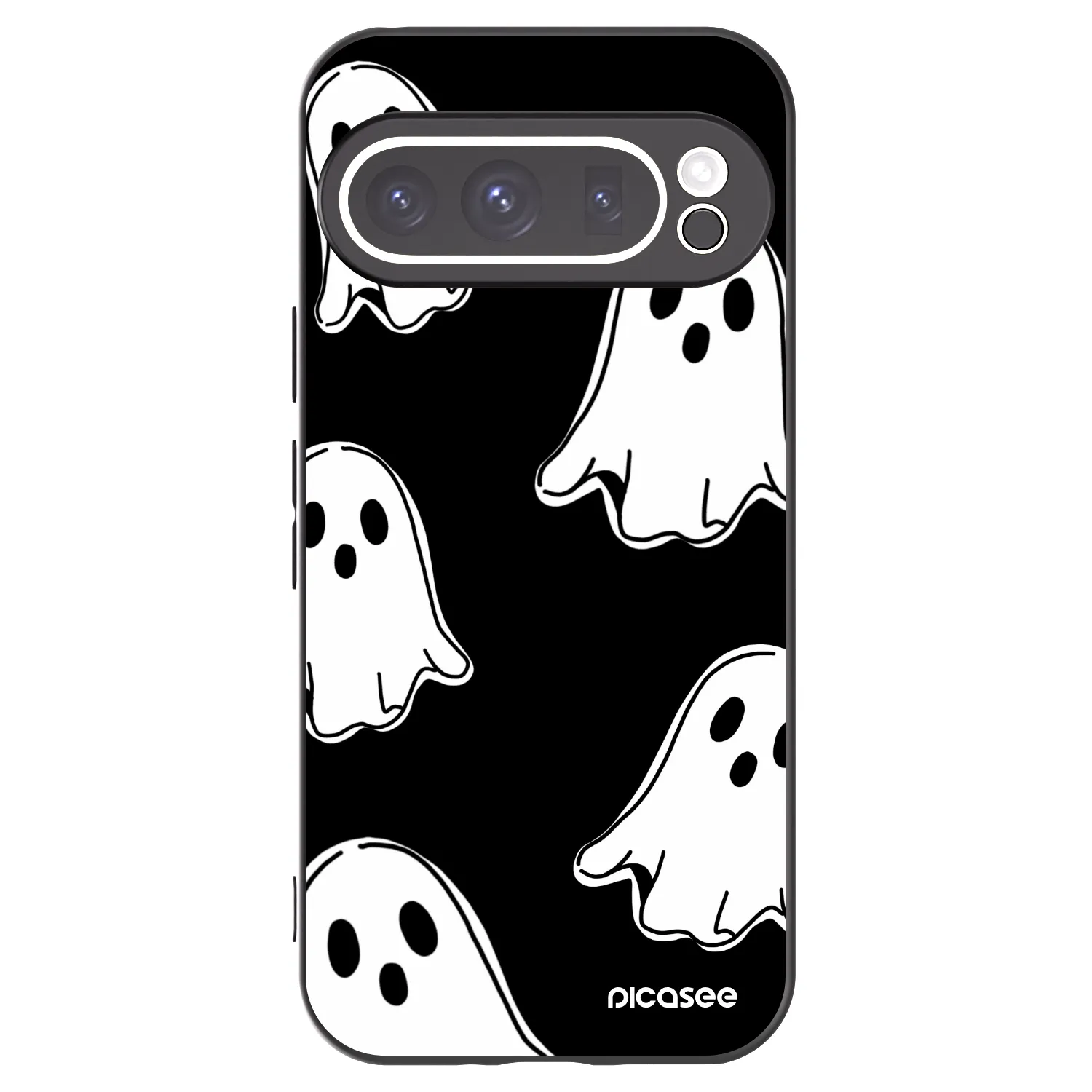 Picasee Μαύρη θήκη σιλικόνης για Google Pixel 9 Pro XL - Black ghosts