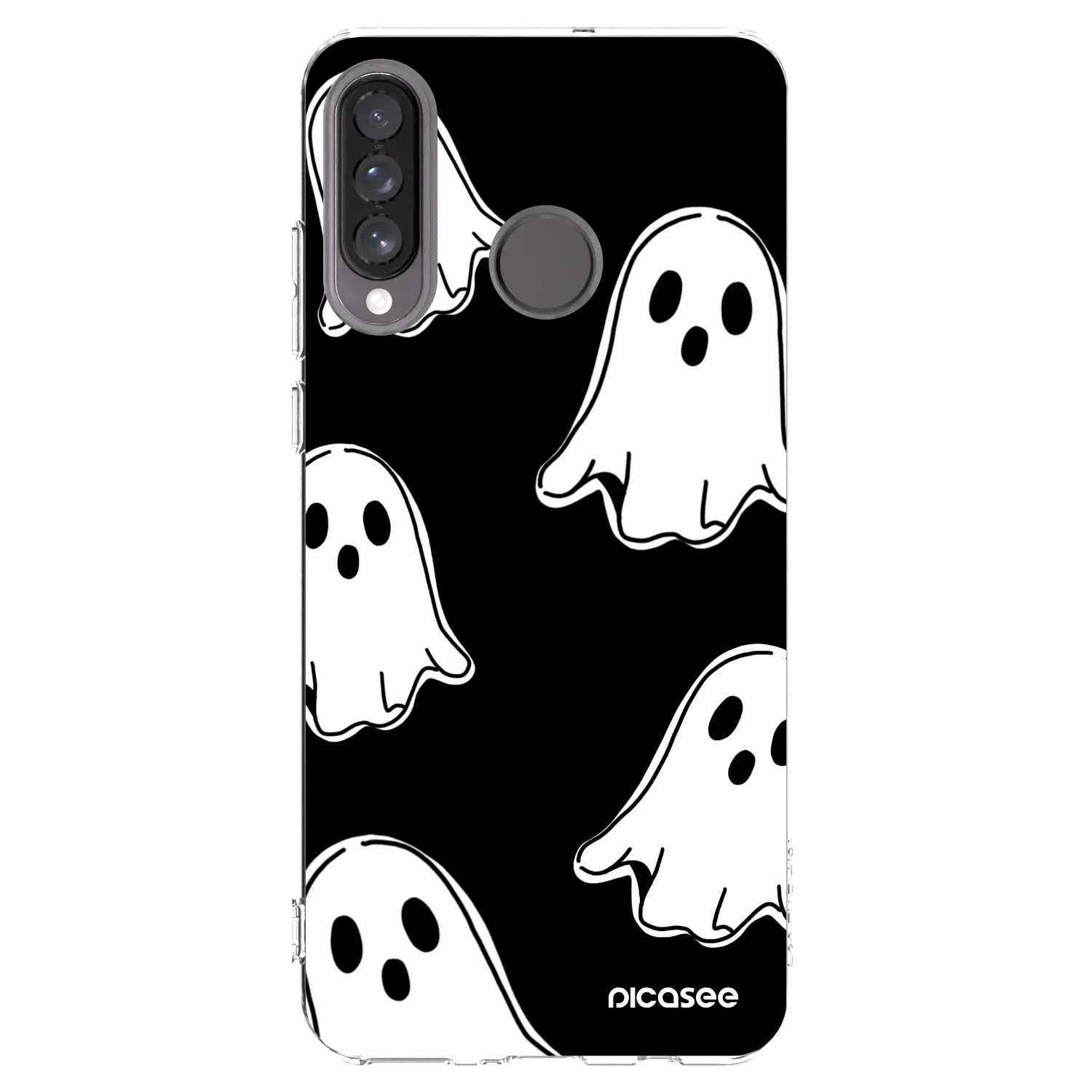 Picasee διαφανής θήκη σιλικόνης Huawei P30 Lite - Black ghosts