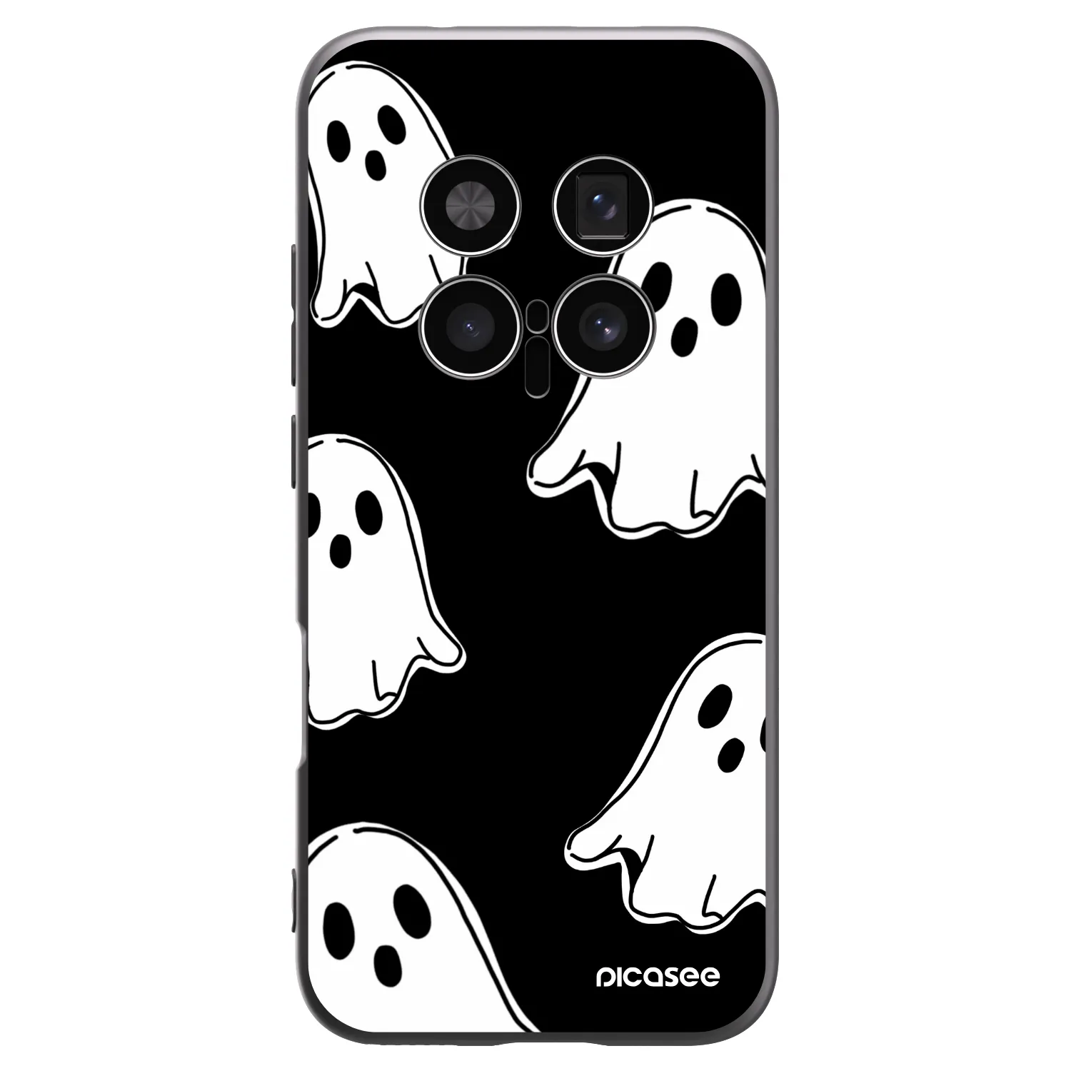 Picasee Μαύρη θήκη σιλικόνης για Honor Magic8 Pro 5G - Black ghosts