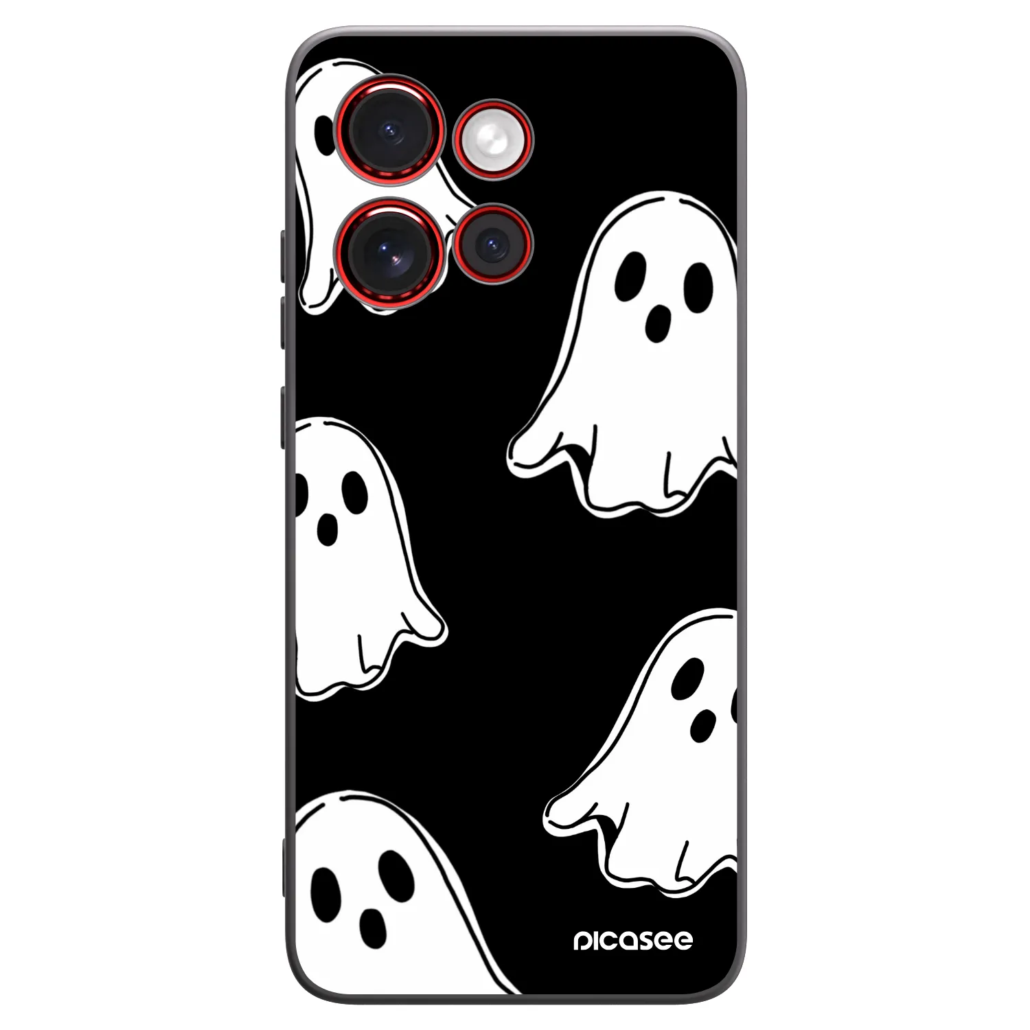 Picasee Μαύρη θήκη σιλικόνης για Motorola Edge 60 Neo 5G - Black ghosts