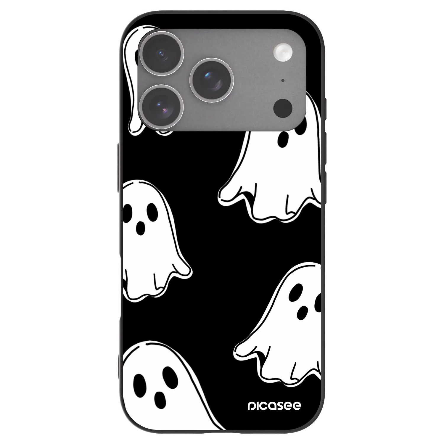 Picasee Μαύρη θήκη σιλικόνης για Apple iPhone 18 Pro - Black ghosts