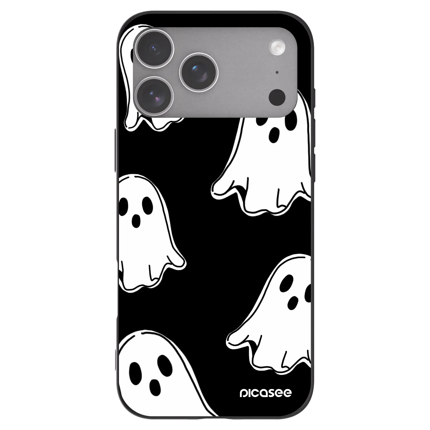 Picasee Μαύρη θήκη σιλικόνης για Apple iPhone 18 Pro Max - Black ghosts