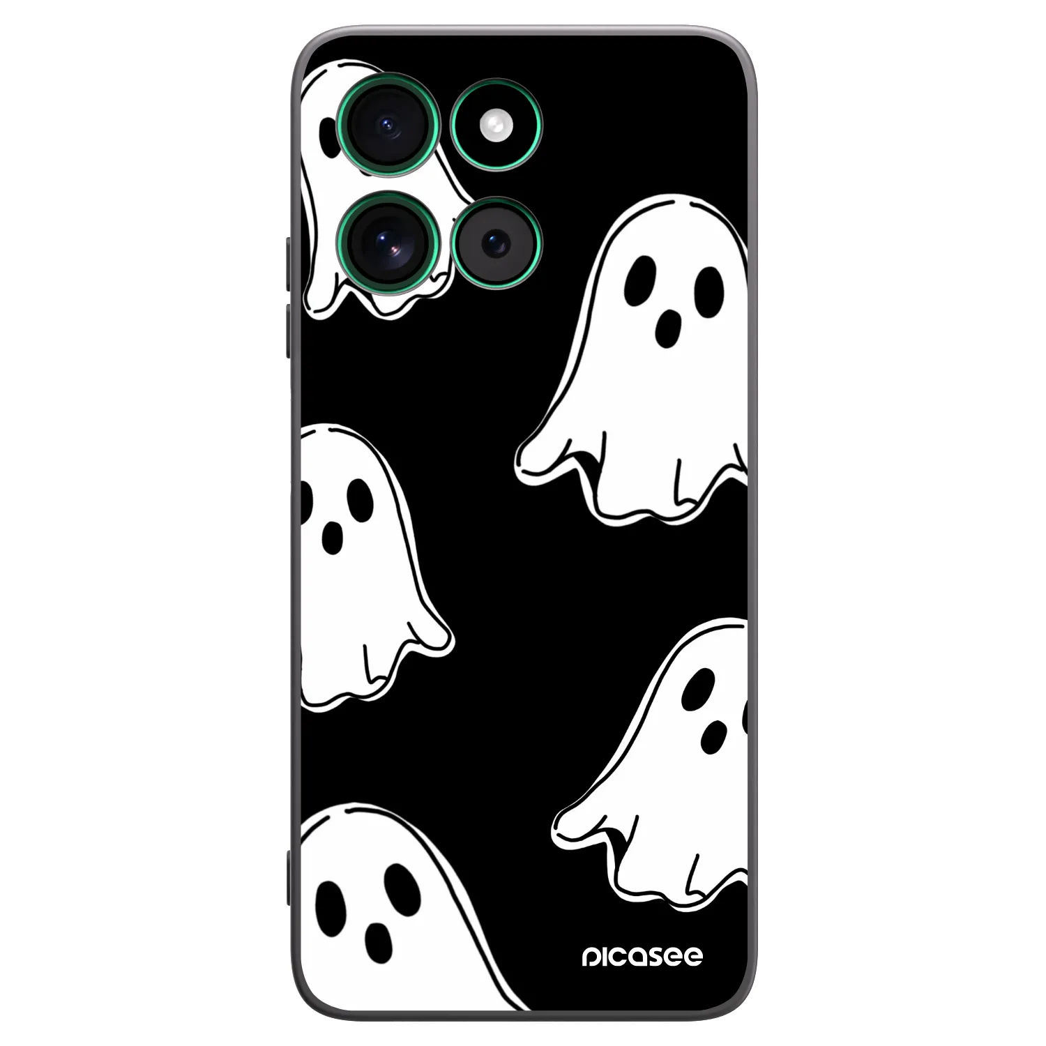 Picasee Μαύρη θήκη σιλικόνης για Motorola Moto G57 Power - Black ghosts