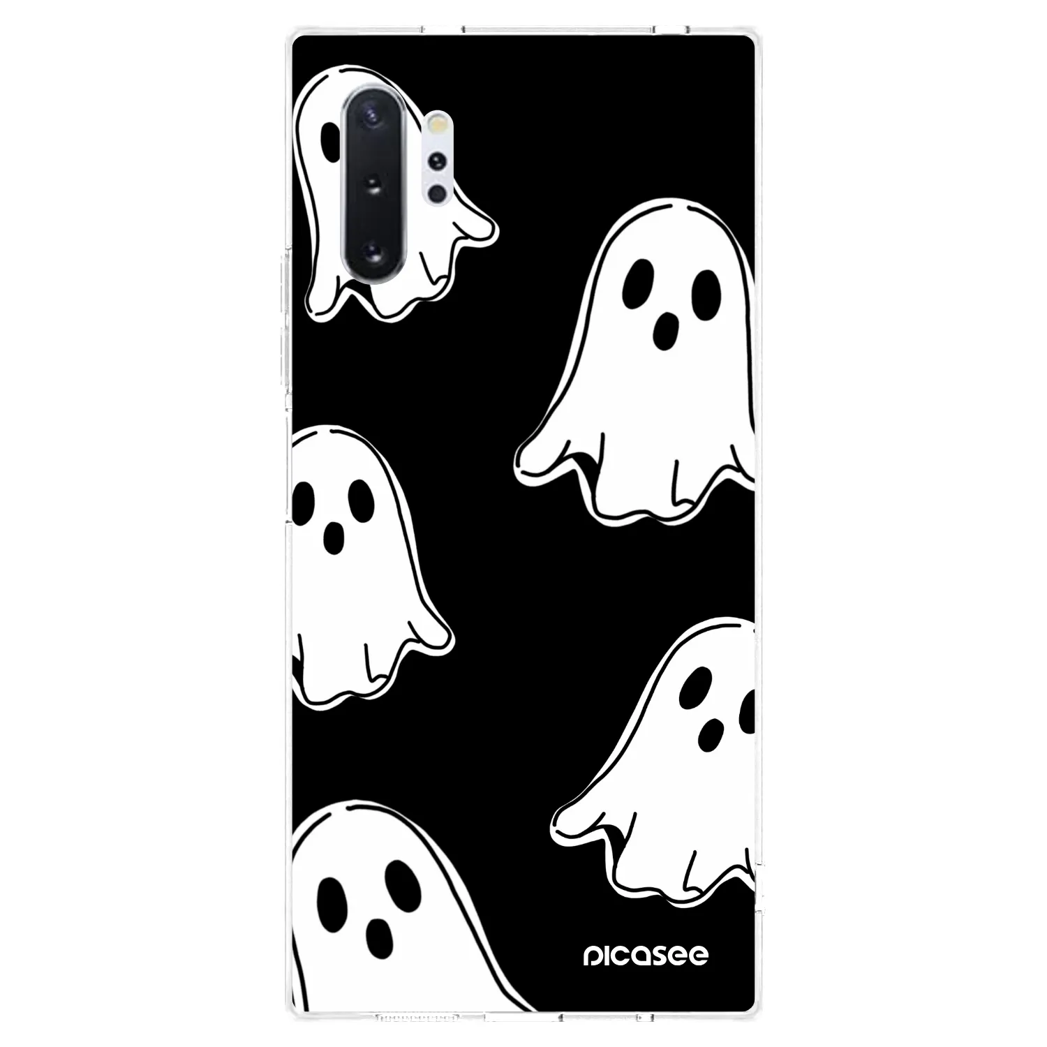 Picasee διαφανής θήκη σιλικόνης Samsung Galaxy Note 10+ N975F - Black ghosts