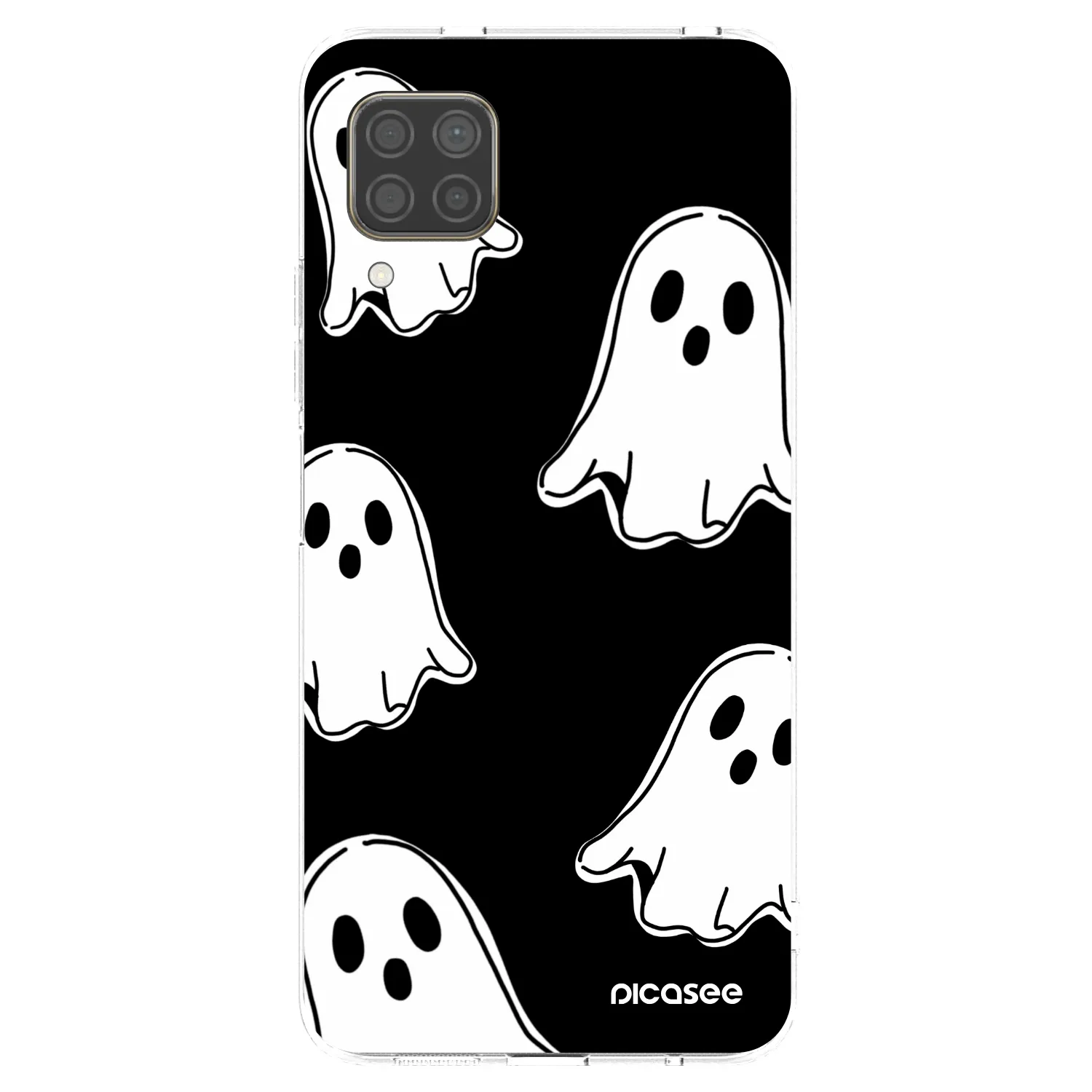 Picasee διαφανής θήκη σιλικόνης Huawei P40 Lite - Black ghosts