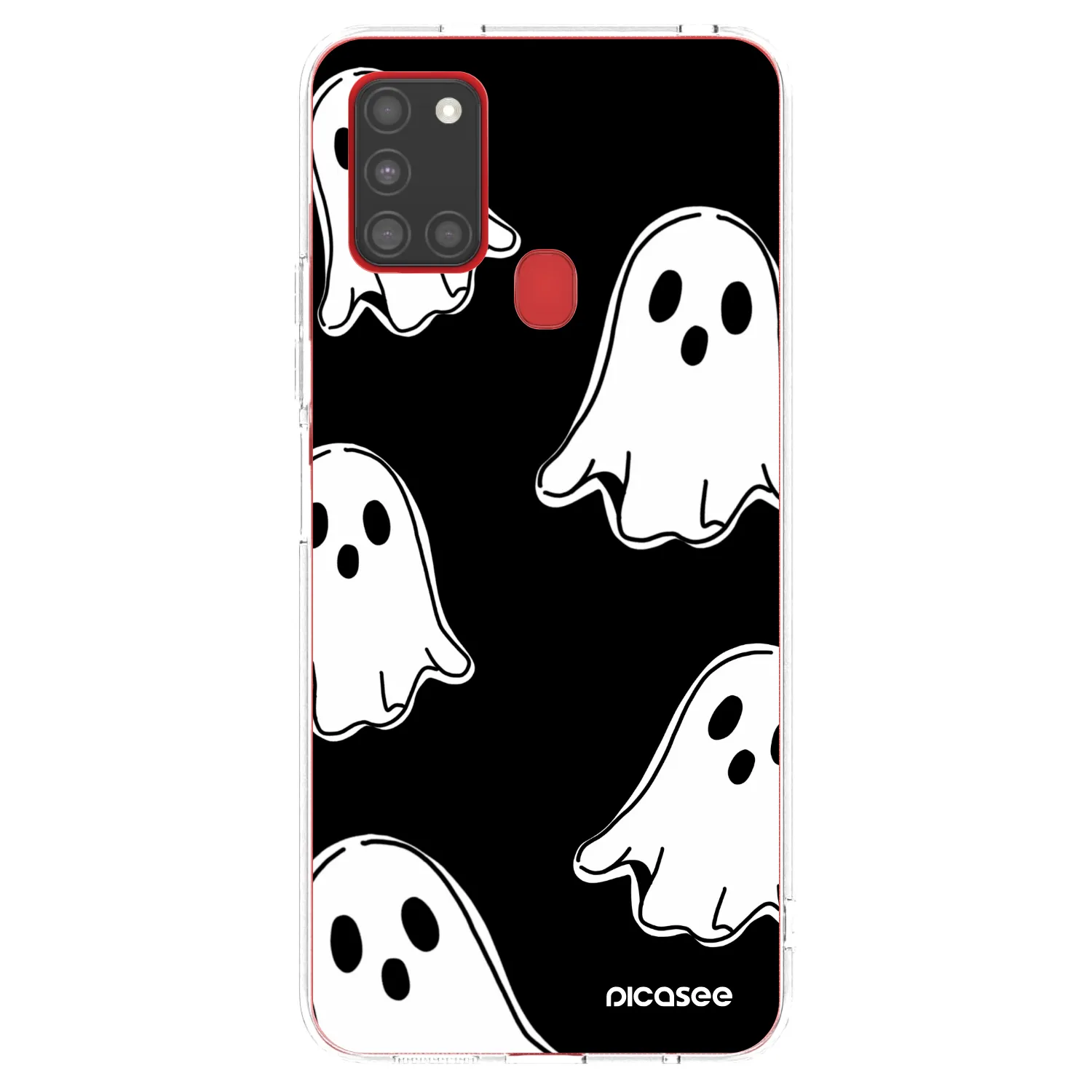 Picasee διαφανής θήκη σιλικόνης Samsung Galaxy A21s - Black ghosts