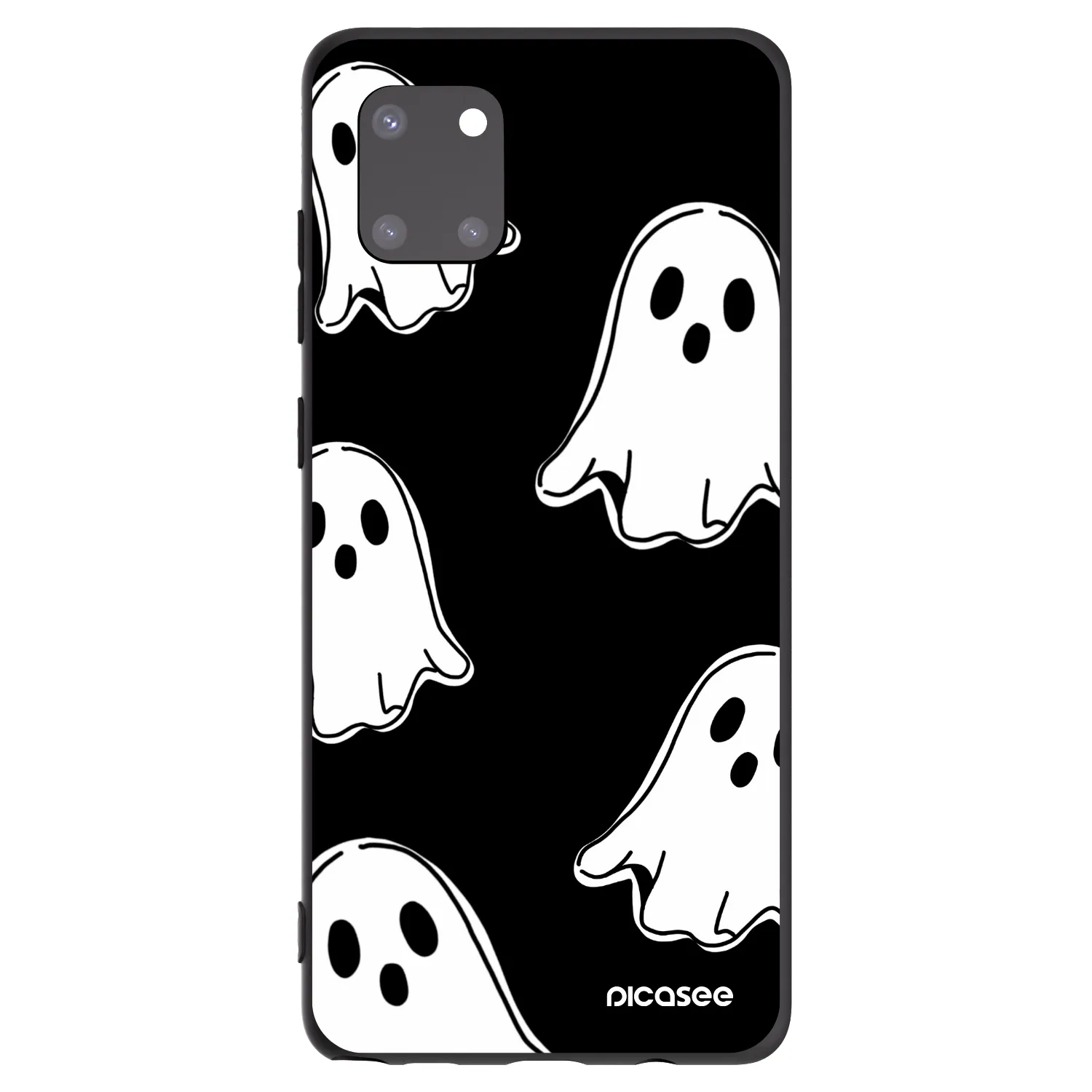 Picasee Μαύρη θήκη σιλικόνης για Samsung Galaxy Note 10 Lite N770F - Black ghosts