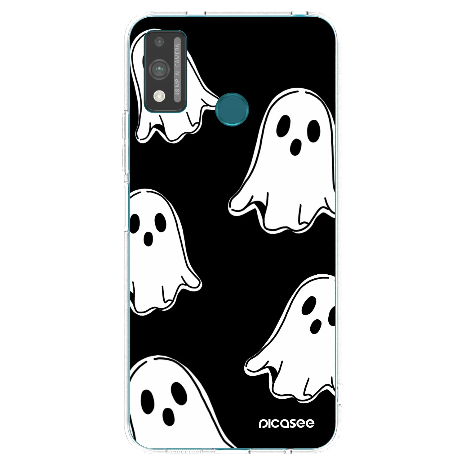 Picasee διαφανής θήκη σιλικόνης Honor 9X Lite - Black ghosts