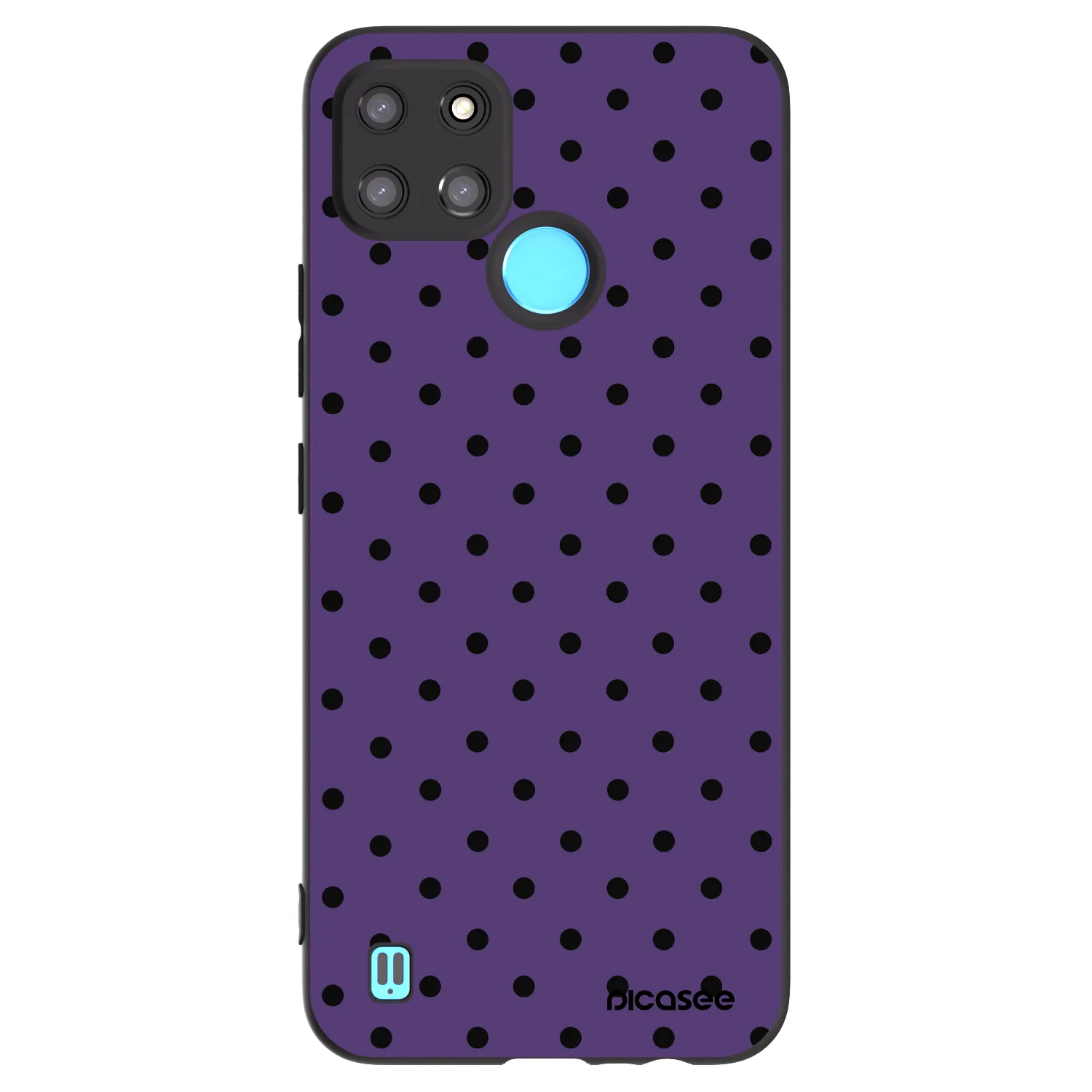 Picasee Μαύρη θήκη σιλικόνης για Realme C21Y - Flickers 2