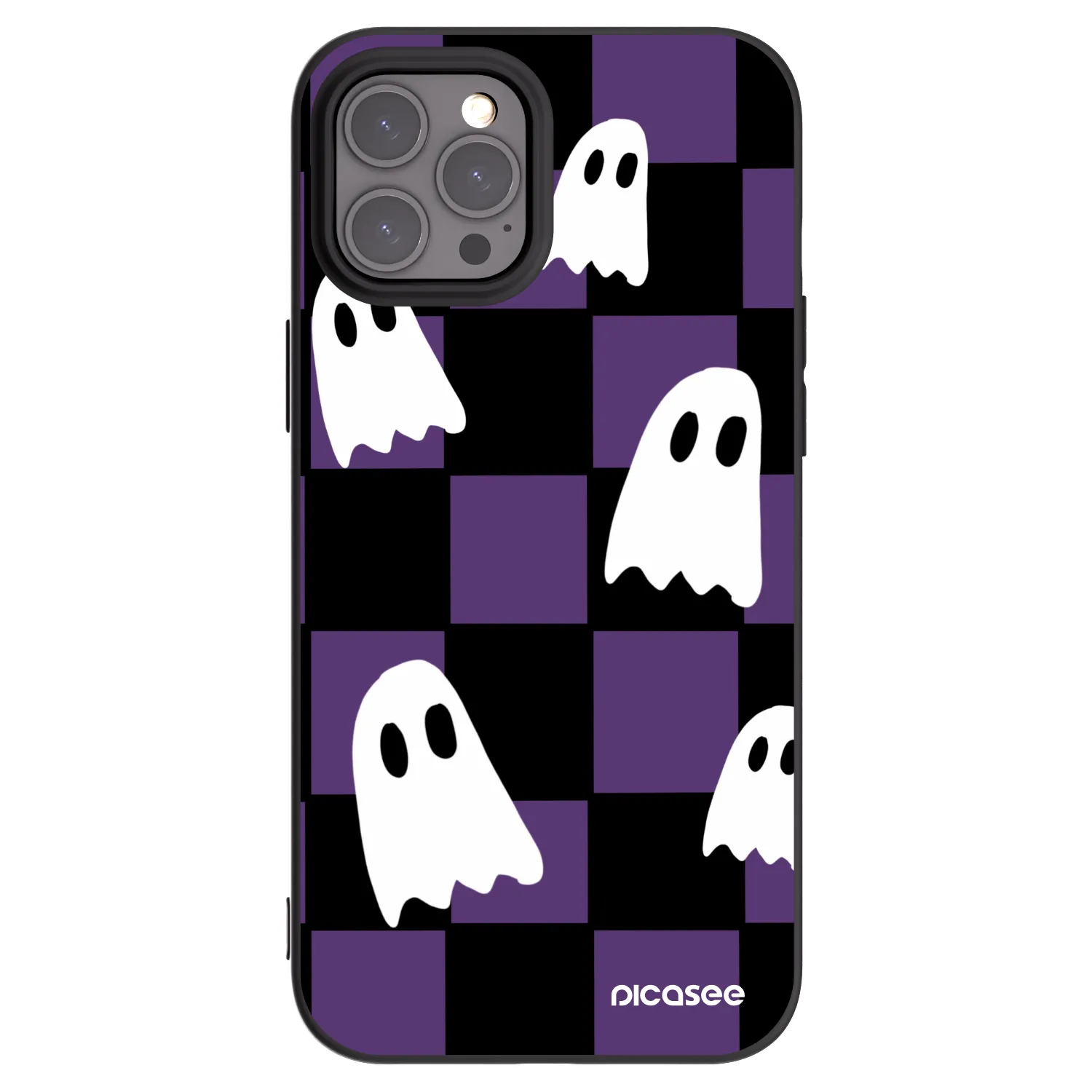 Picasee Μαύρη θήκη σιλικόνης για Apple iPhone 12 Pro Max - Ghosts