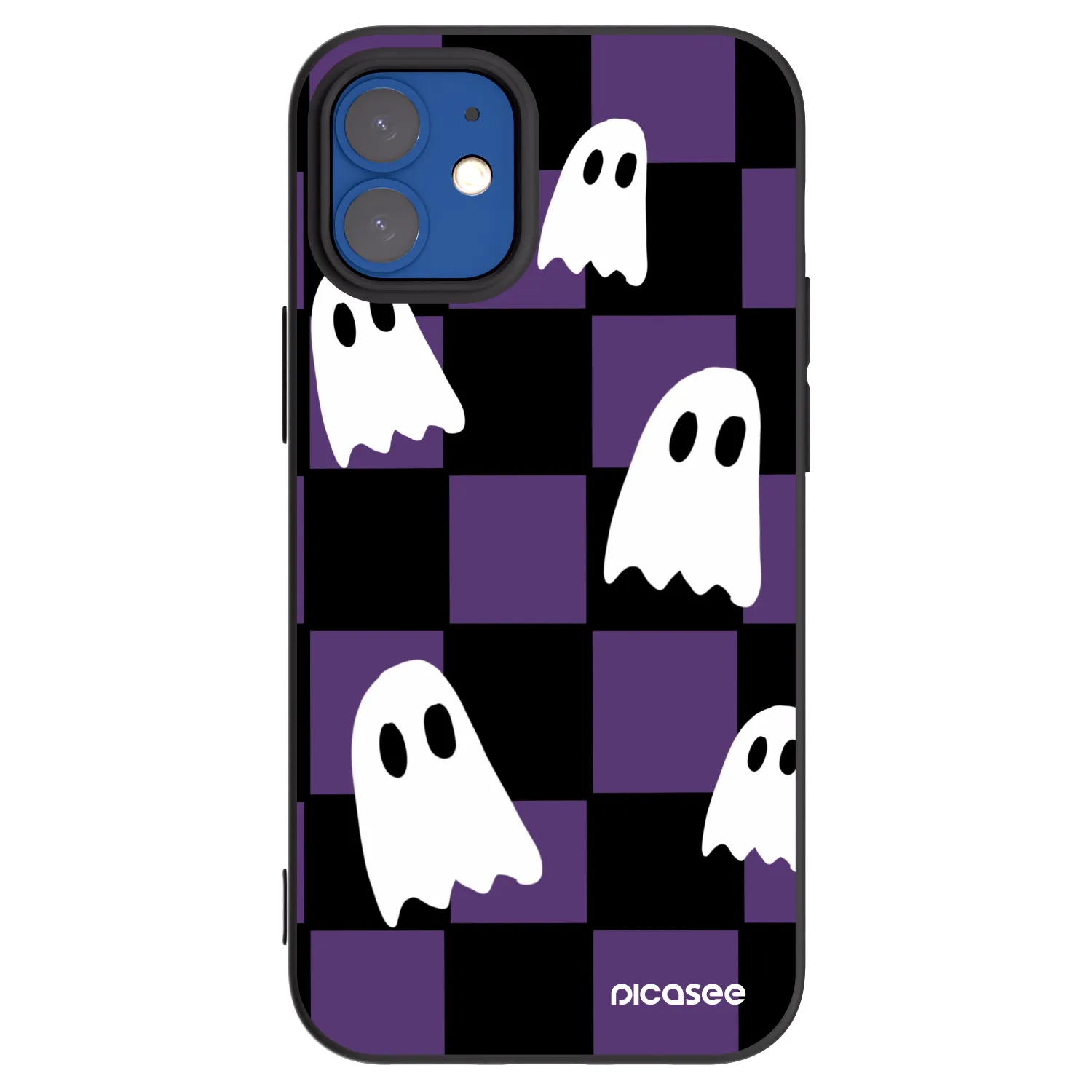 Picasee Μαύρη θήκη σιλικόνης για Apple iPhone 12 mini - Ghosts