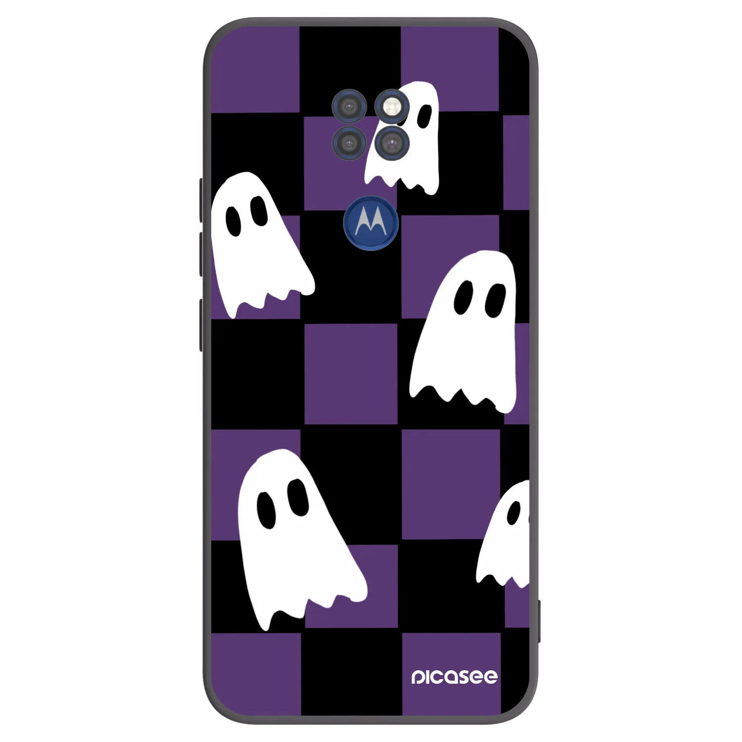 Picasee Μαύρη θήκη σιλικόνης για Motorola Moto G9 Play - Ghosts