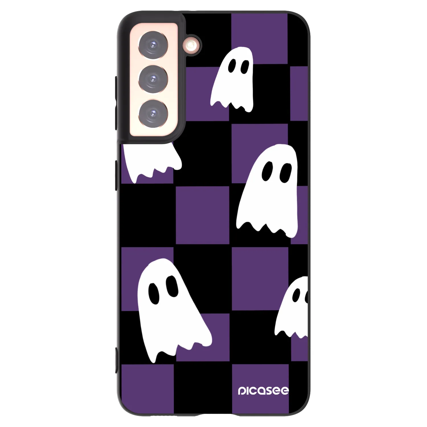 Picasee Μαύρη θήκη σιλικόνης για Samsung Galaxy S21 5G G991B - Ghosts