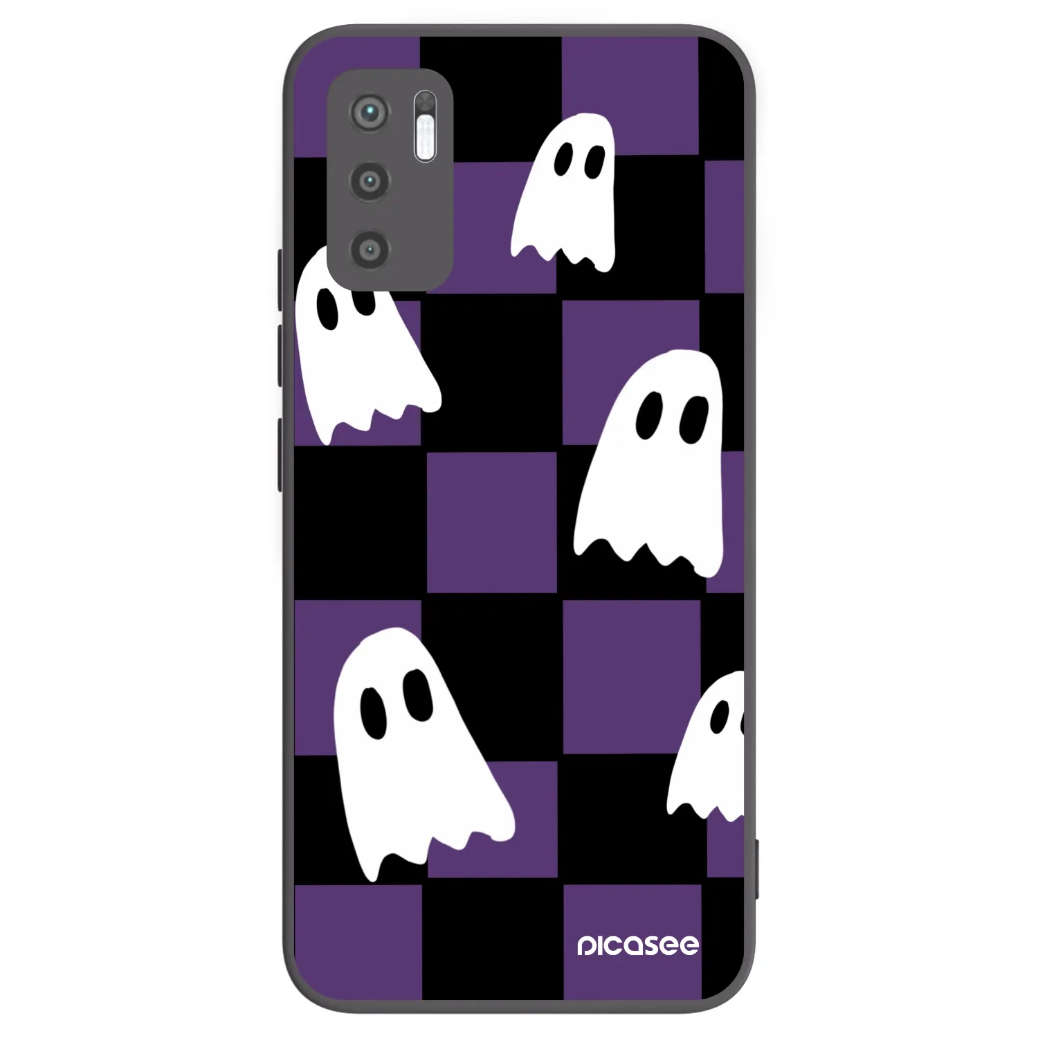 Picasee Μαύρη θήκη σιλικόνης για Xiaomi Redmi Note 10 5G - Ghosts
