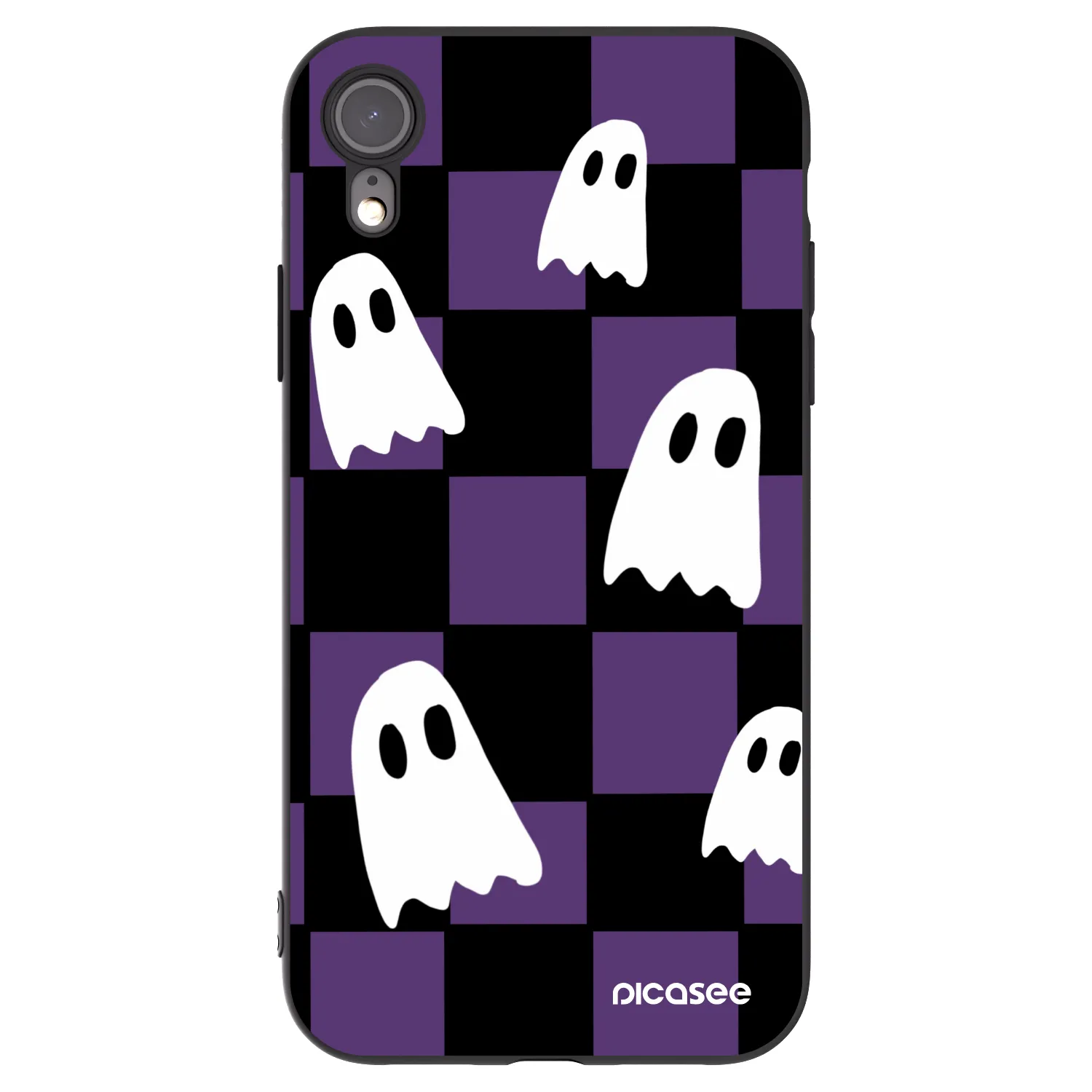Picasee Μαύρη θήκη σιλικόνης για Apple iPhone XR - Ghosts