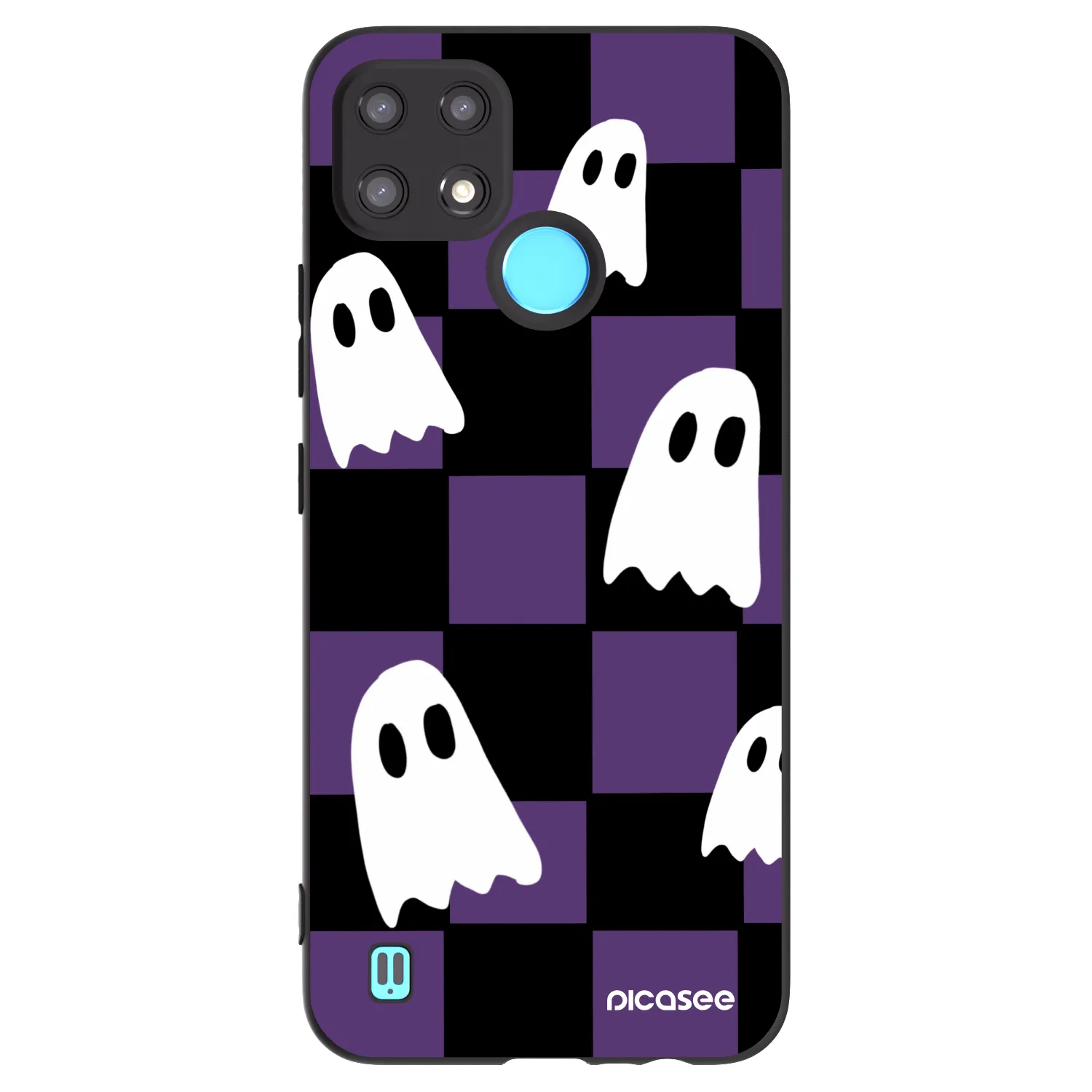Picasee Μαύρη θήκη σιλικόνης για Realme C21 - Ghosts