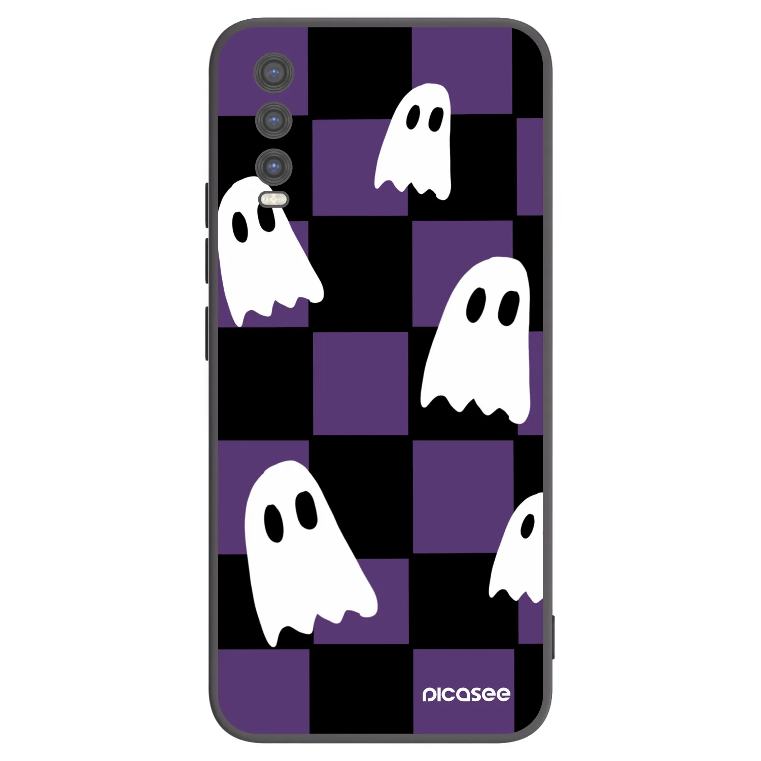 Picasee Μαύρη θήκη σιλικόνης για Vivo Y20s - Ghosts