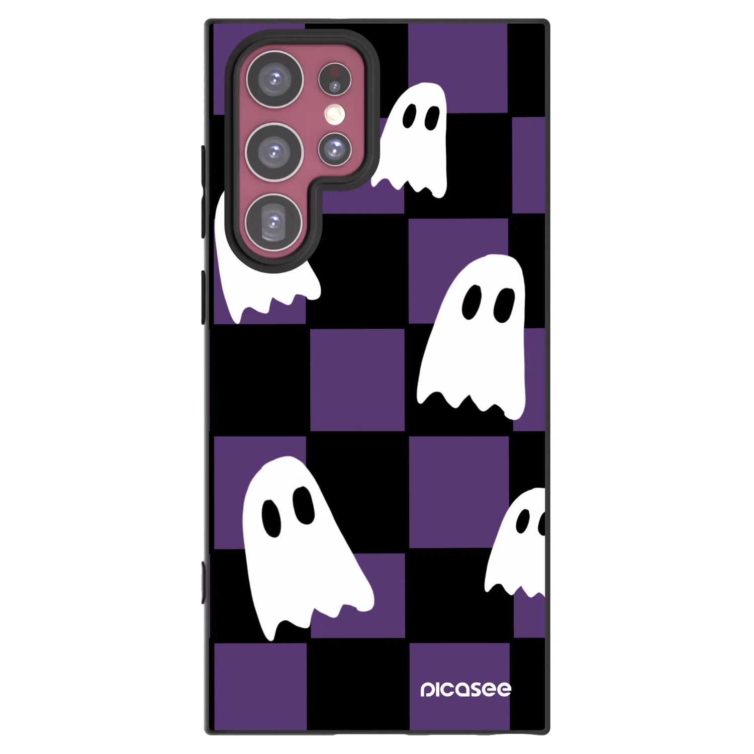 Picasee Μαύρη θήκη σιλικόνης για Samsung Galaxy S22 Ultra 5G - Ghosts
