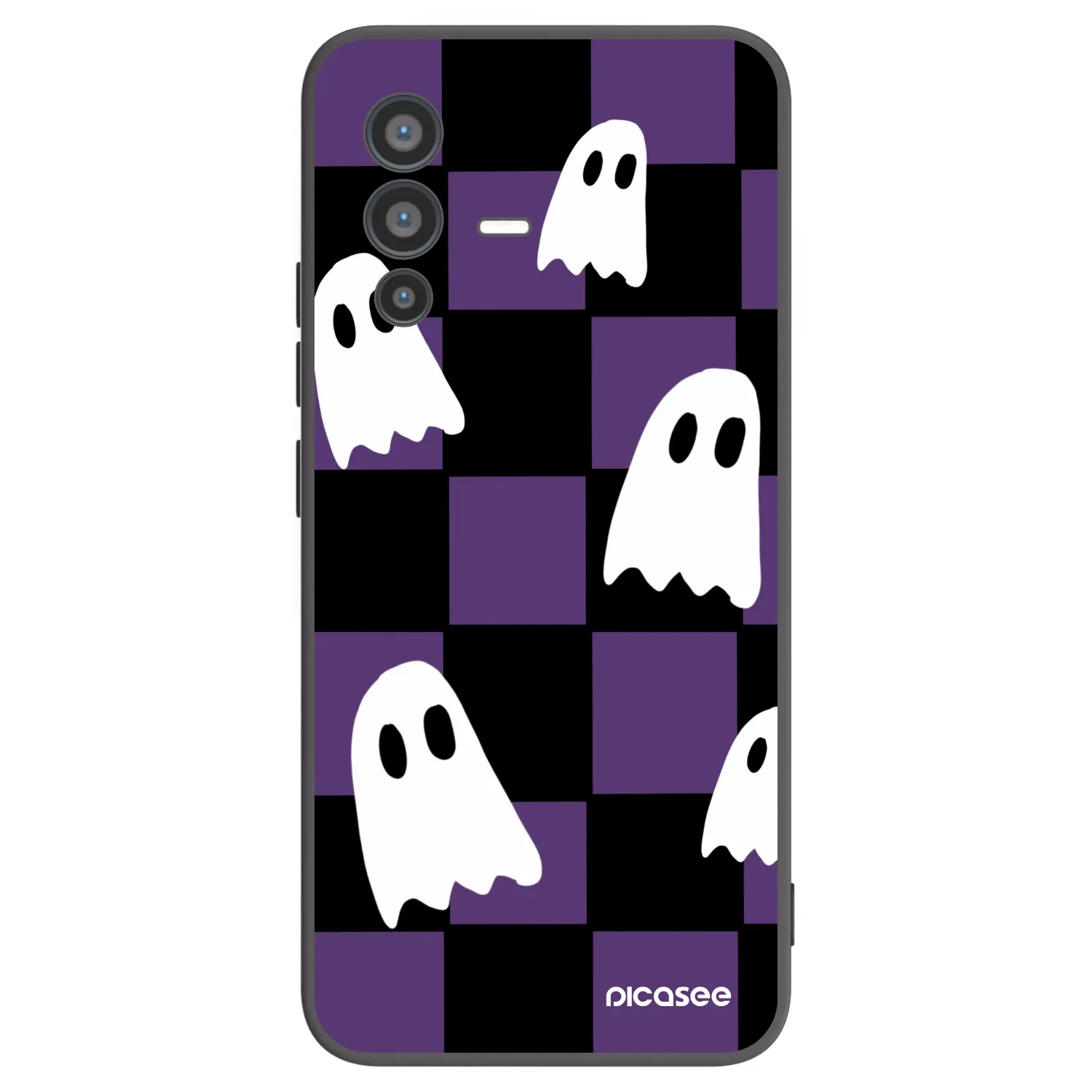 Picasee Μαύρη θήκη σιλικόνης για Vivo V23 5G - Ghosts
