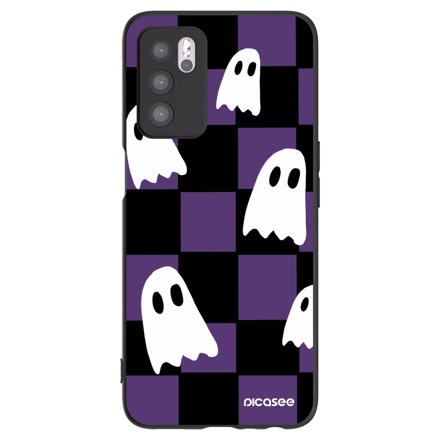 Picasee Μαύρη θήκη σιλικόνης για OPPO A16s - Ghosts