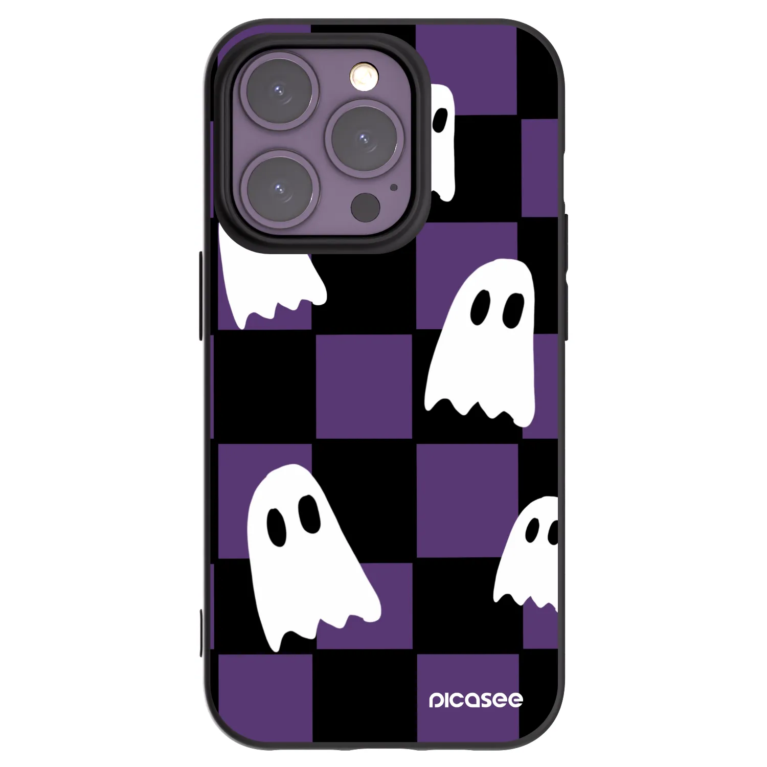 Picasee Μαύρη θήκη σιλικόνης για Apple iPhone 14 Pro - Ghosts