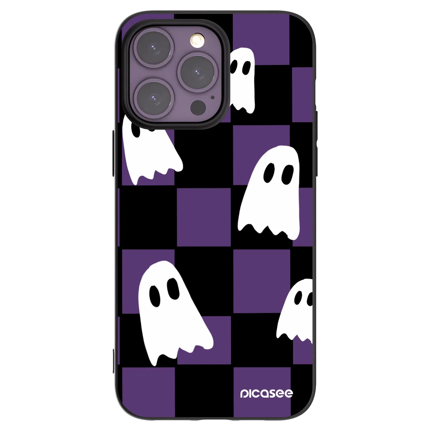 Picasee Μαύρη θήκη σιλικόνης για Apple iPhone 14 Pro Max - Ghosts