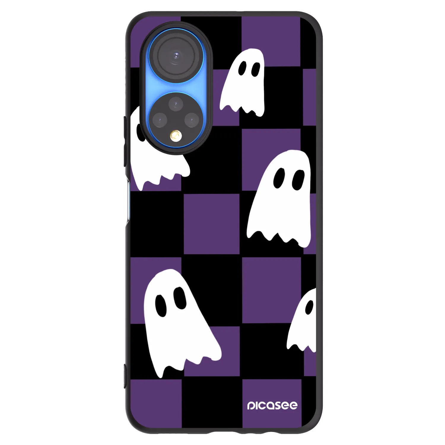 Picasee Μαύρη θήκη σιλικόνης για Honor X7 - Ghosts