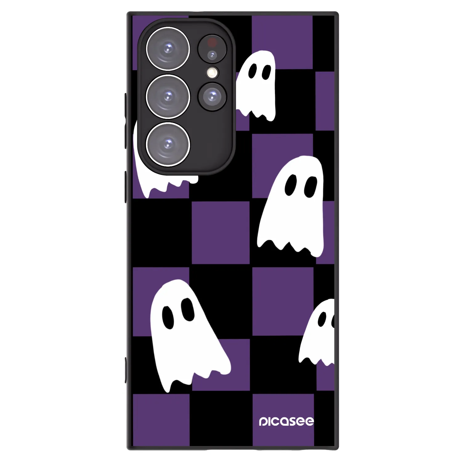Picasee Μαύρη θήκη σιλικόνης για Samsung Galaxy S23 Ultra 5G - Ghosts