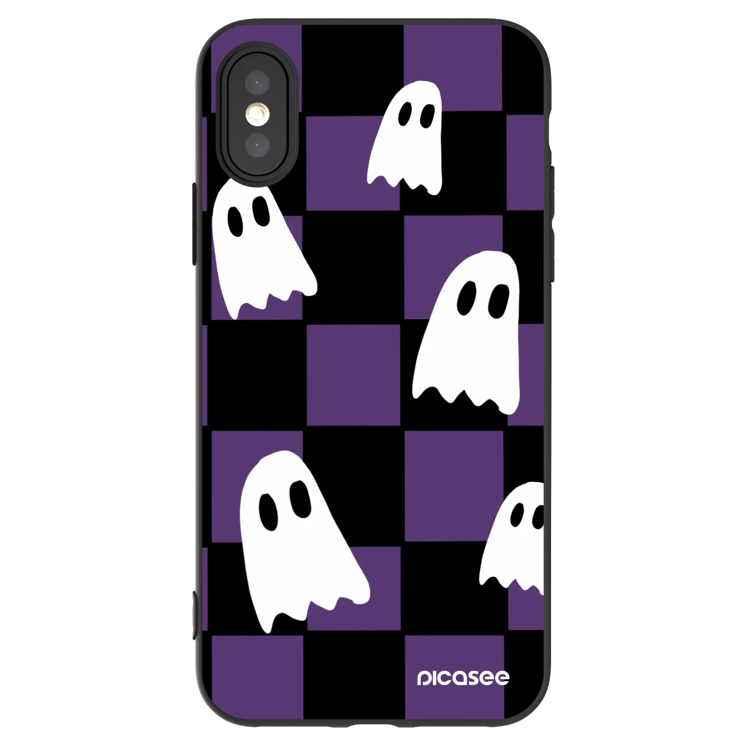 Picasee Μαύρη θήκη σιλικόνης για Apple iPhone X/XS - Ghosts