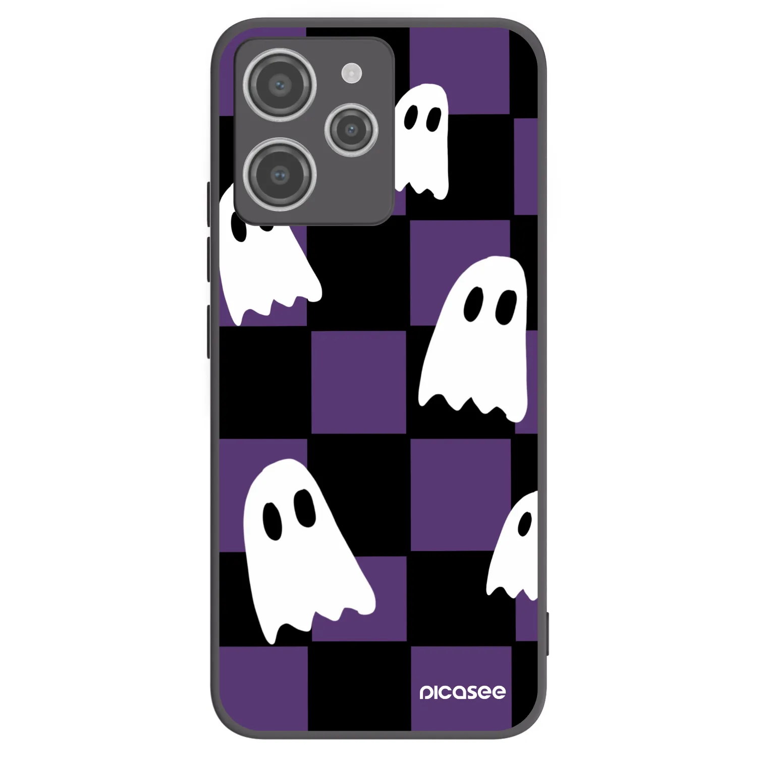 Picasee Μαύρη θήκη σιλικόνης για Xiaomi Redmi 12 4G - Ghosts
