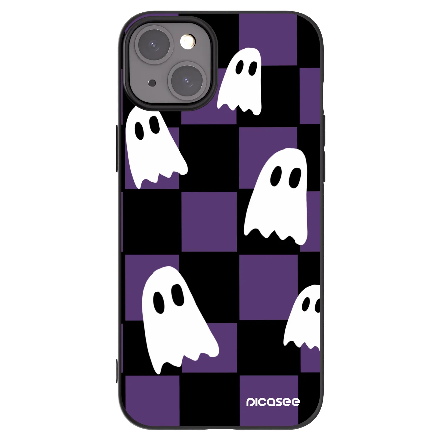 Picasee Μαύρη θήκη σιλικόνης για Apple iPhone 15 Plus - Ghosts