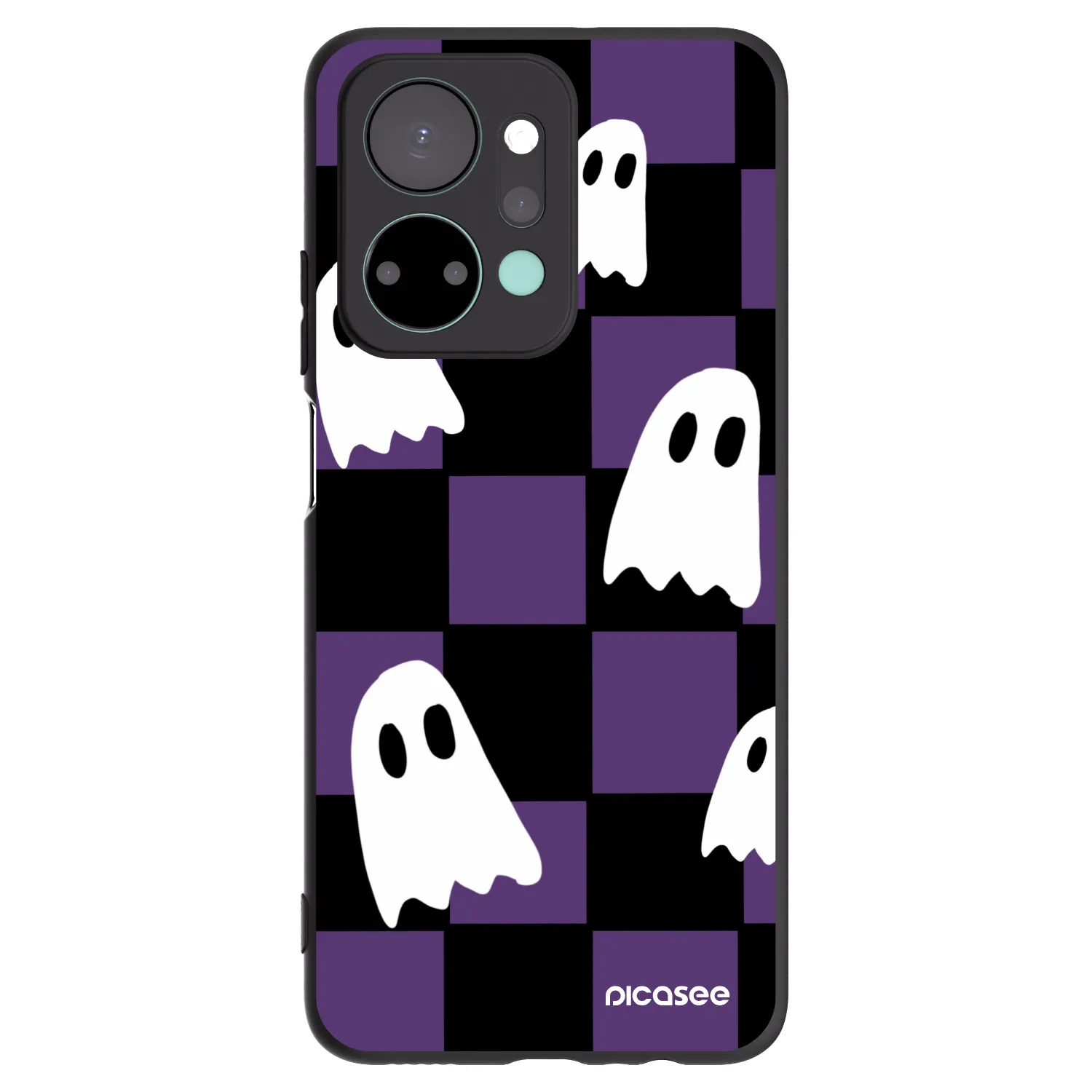 Picasee Μαύρη θήκη σιλικόνης για Honor X7a - Ghosts