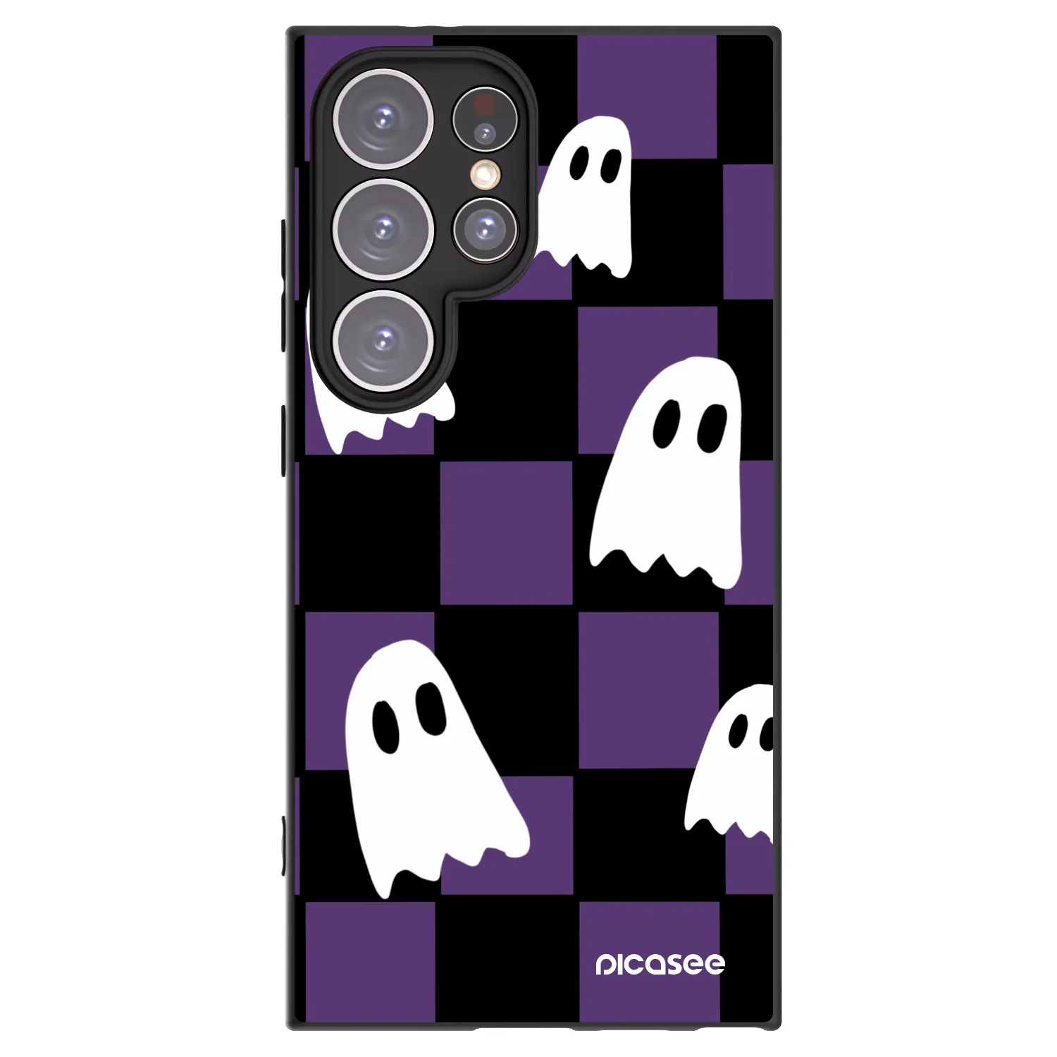 Picasee Μαύρη θήκη σιλικόνης για Samsung Galaxy S24 Ultra S928B 5G - Ghosts