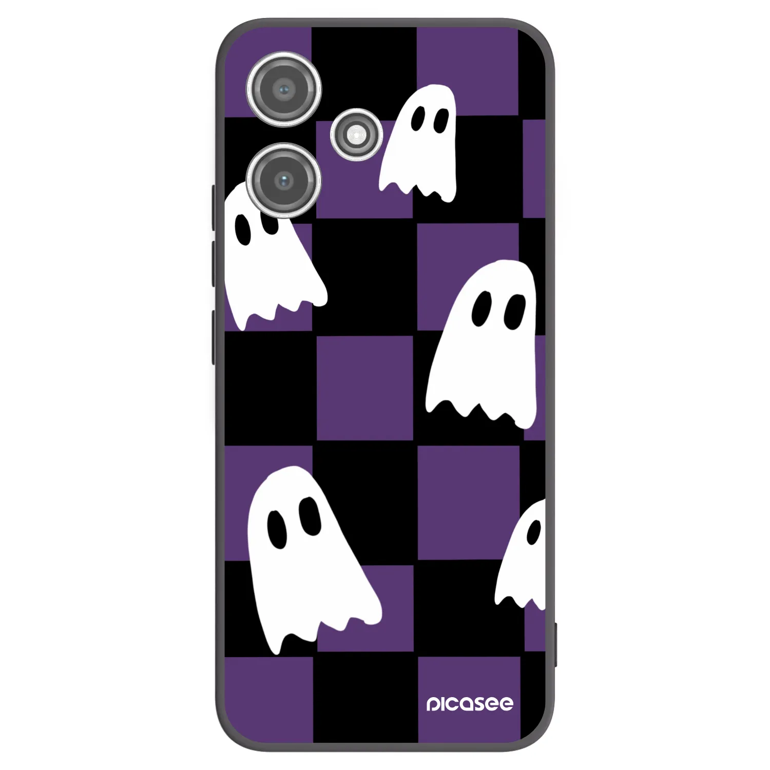 Picasee Μαύρη θήκη σιλικόνης για Xiaomi Redmi 12 5G - Ghosts