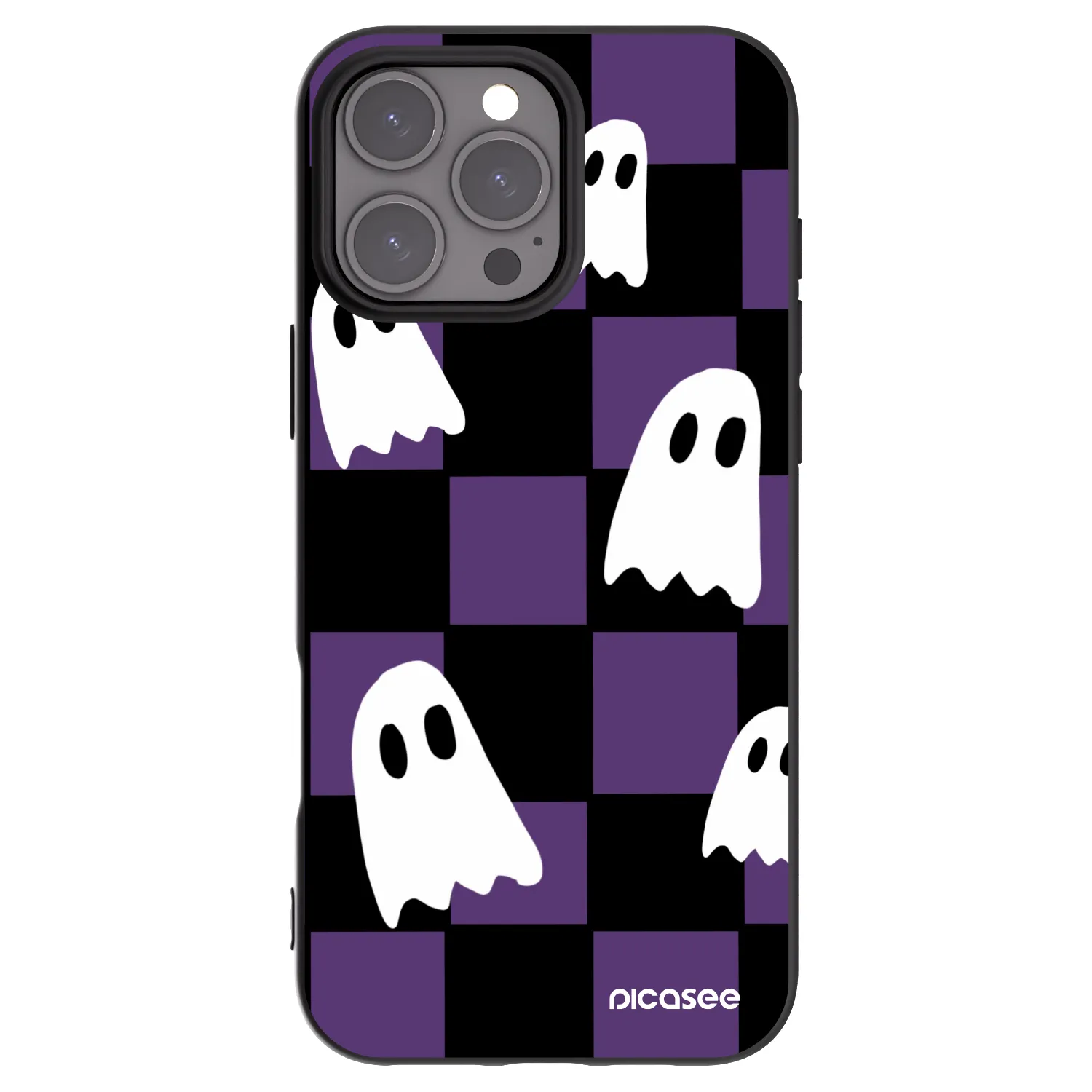 Picasee Μαύρη θήκη σιλικόνης για Apple iPhone 16 Pro Max - Ghosts