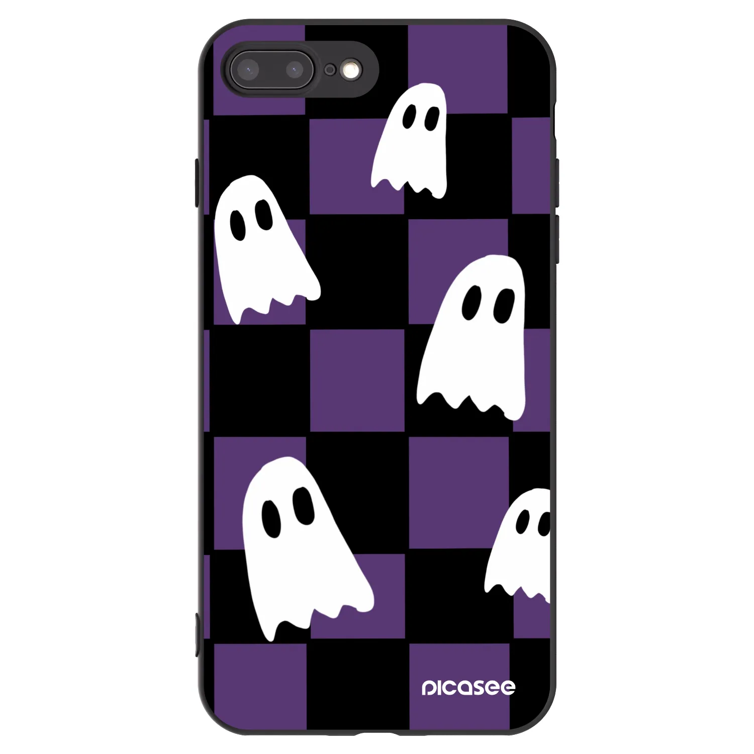 Picasee Μαύρη θήκη σιλικόνης για Apple iPhone 7 Plus - Ghosts
