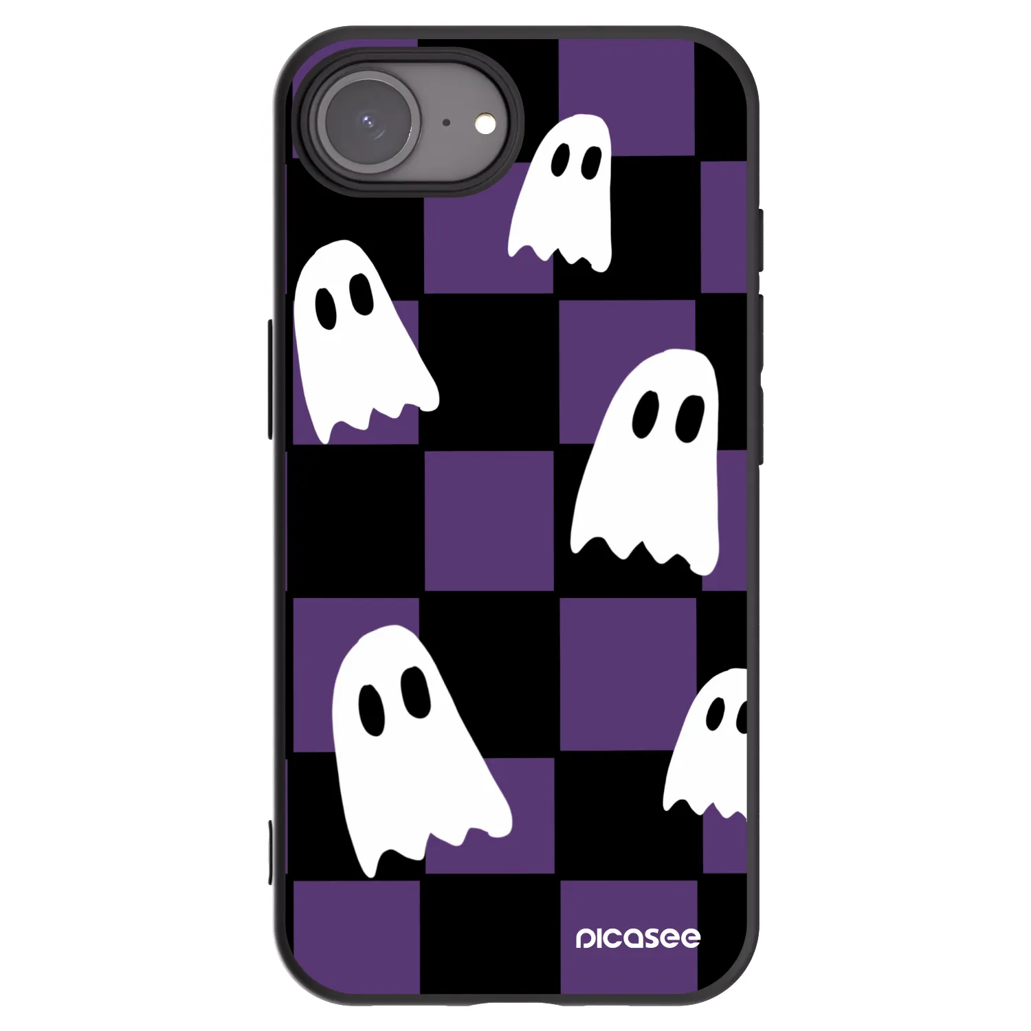 Picasee Μαύρη θήκη σιλικόνης για Apple iPhone 16e - Ghosts