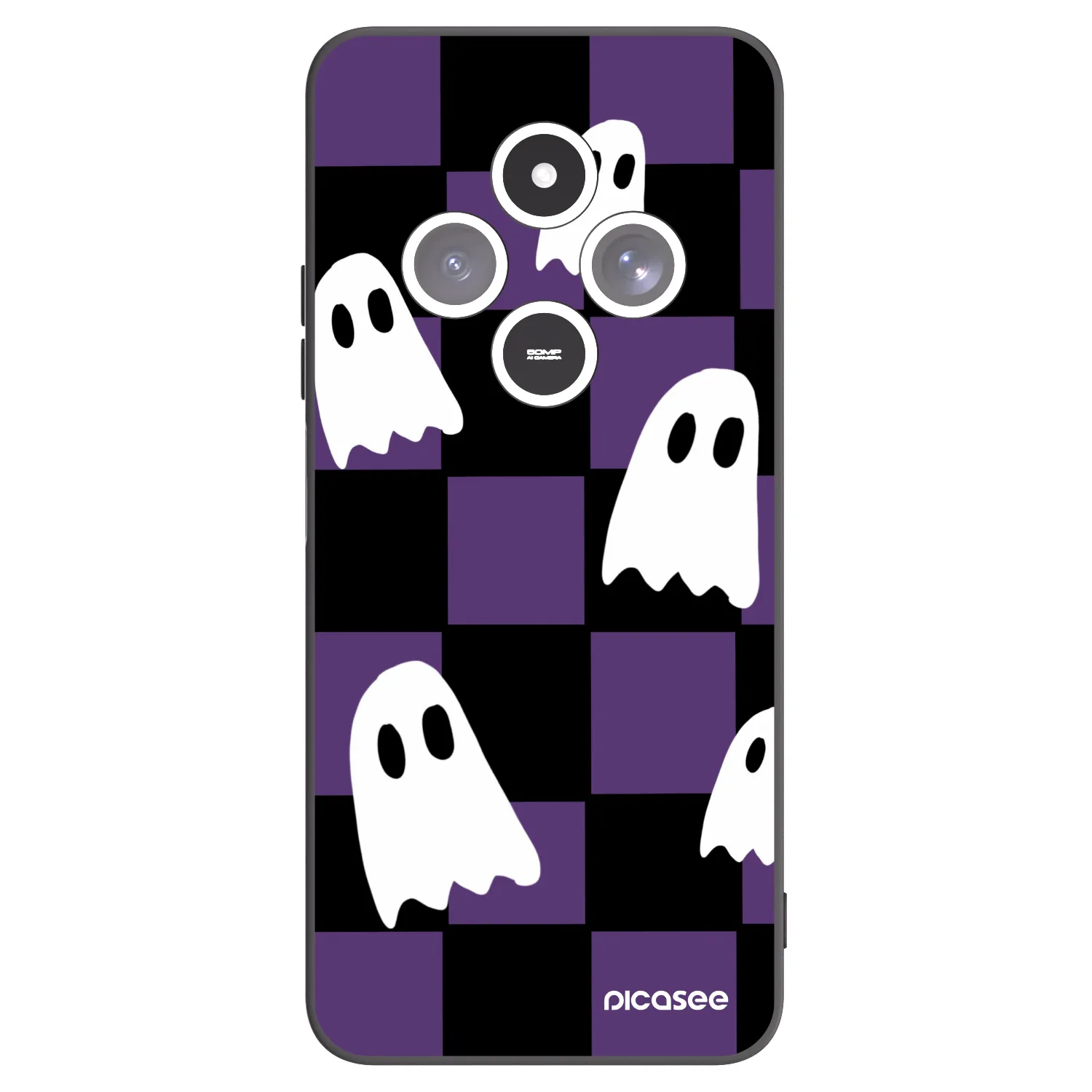 Picasee Μαύρη θήκη σιλικόνης για Xiaomi Redmi 14C - Ghosts