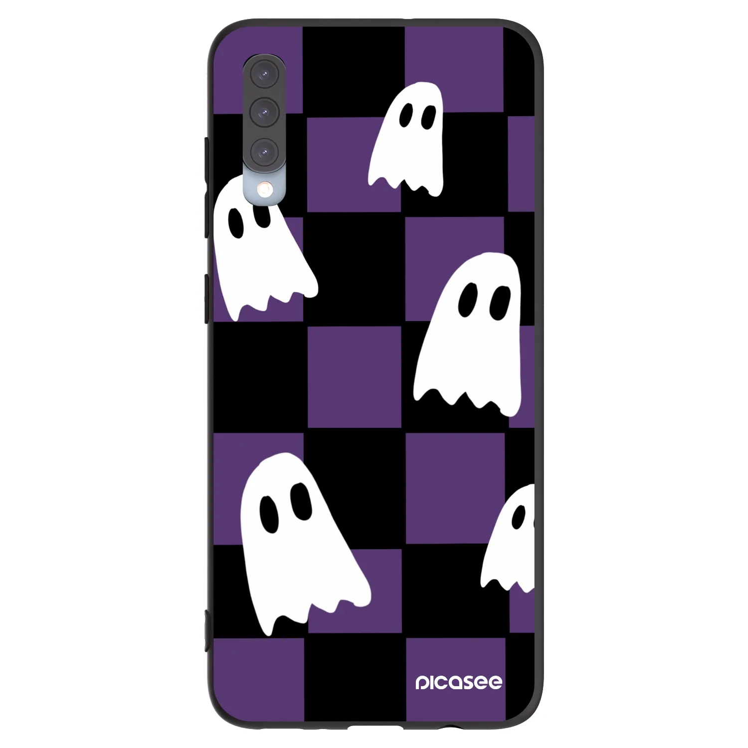 Picasee Μαύρη θήκη σιλικόνης για Samsung Galaxy A70 A705F - Ghosts