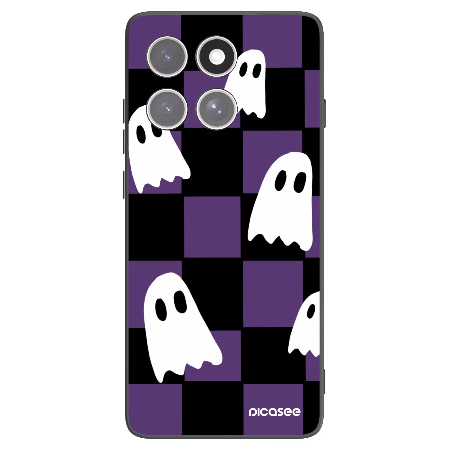 Picasee Μαύρη θήκη σιλικόνης για Motorola Edge 60 Pro - Ghosts