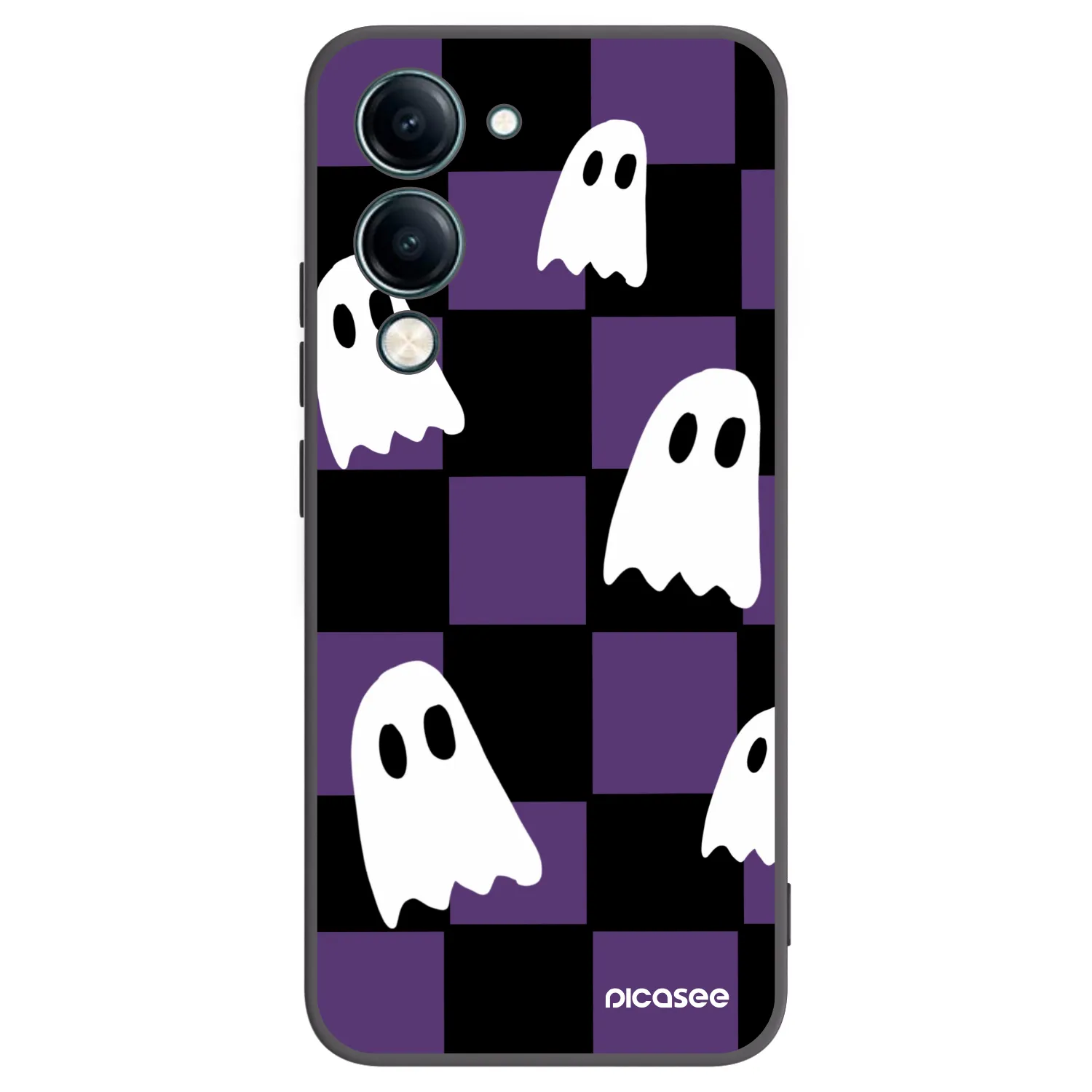 Picasee Μαύρη θήκη σιλικόνης για Vivo Y29s 5G - Ghosts