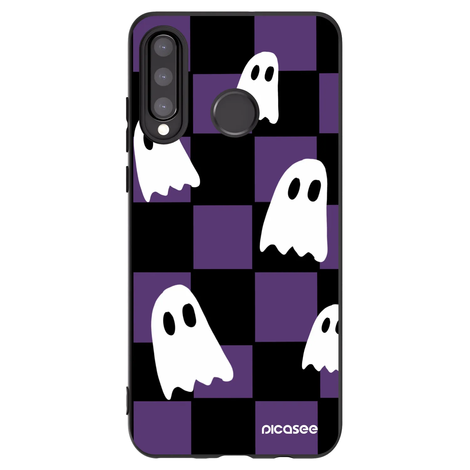 Picasee Μαύρη θήκη σιλικόνης για Huawei P30 Lite - Ghosts