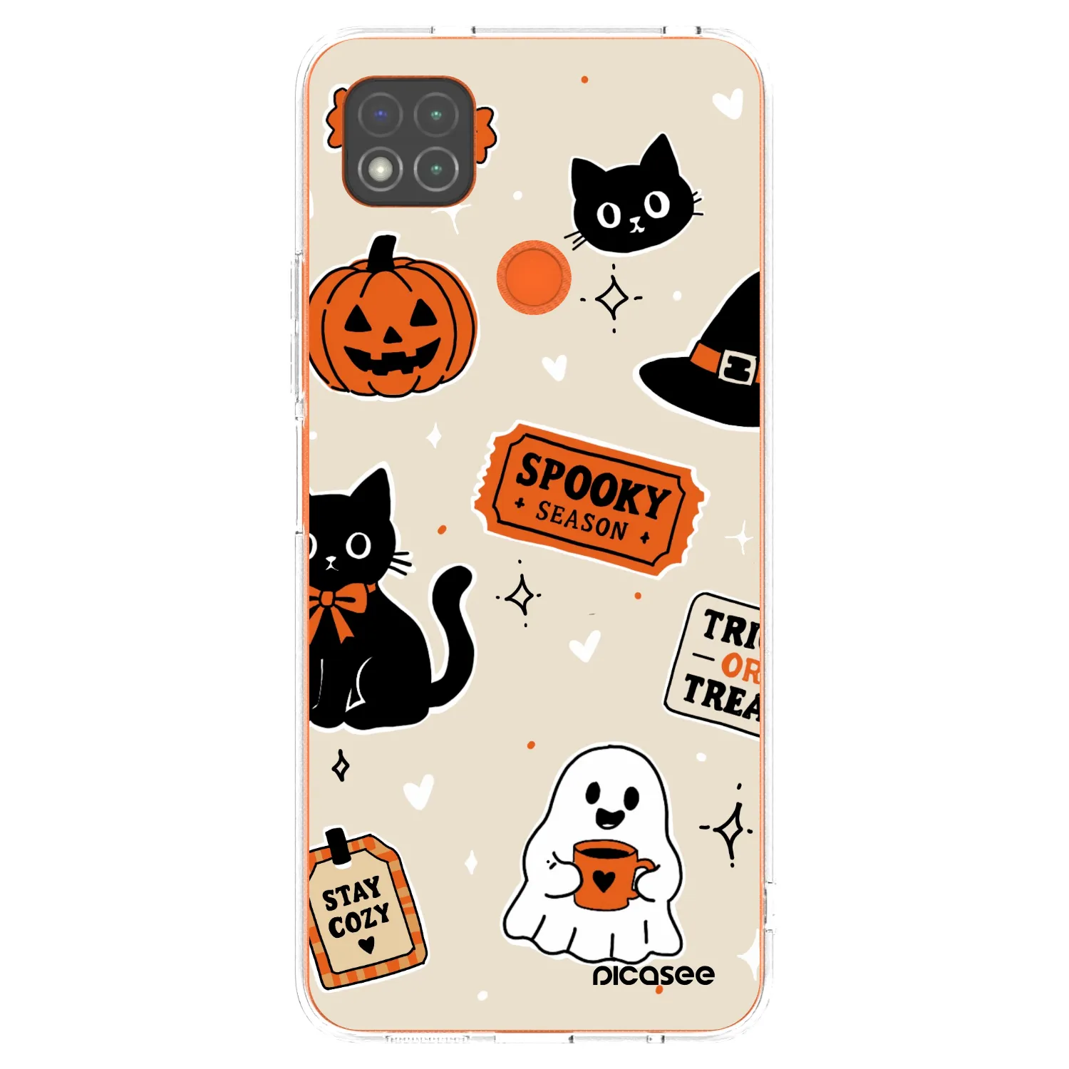 Picasee διαφανής θήκη σιλικόνης Xiaomi Redmi 9C - Halloween stickers