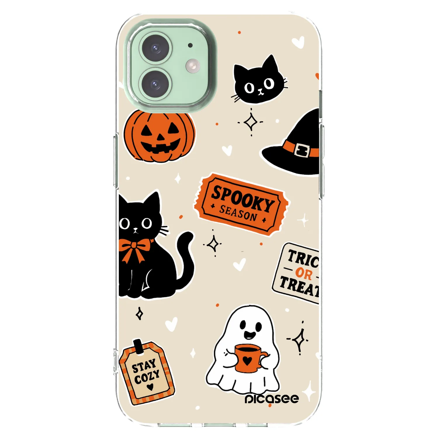 Picasee διαφανής θήκη σιλικόνης Apple iPhone 12 Pro - Halloween stickers