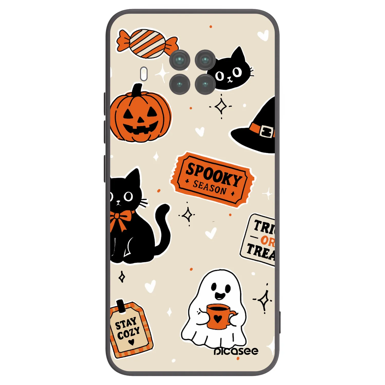 Picasee Μαύρη θήκη σιλικόνης για Xiaomi Mi 10T Lite - Halloween stickers