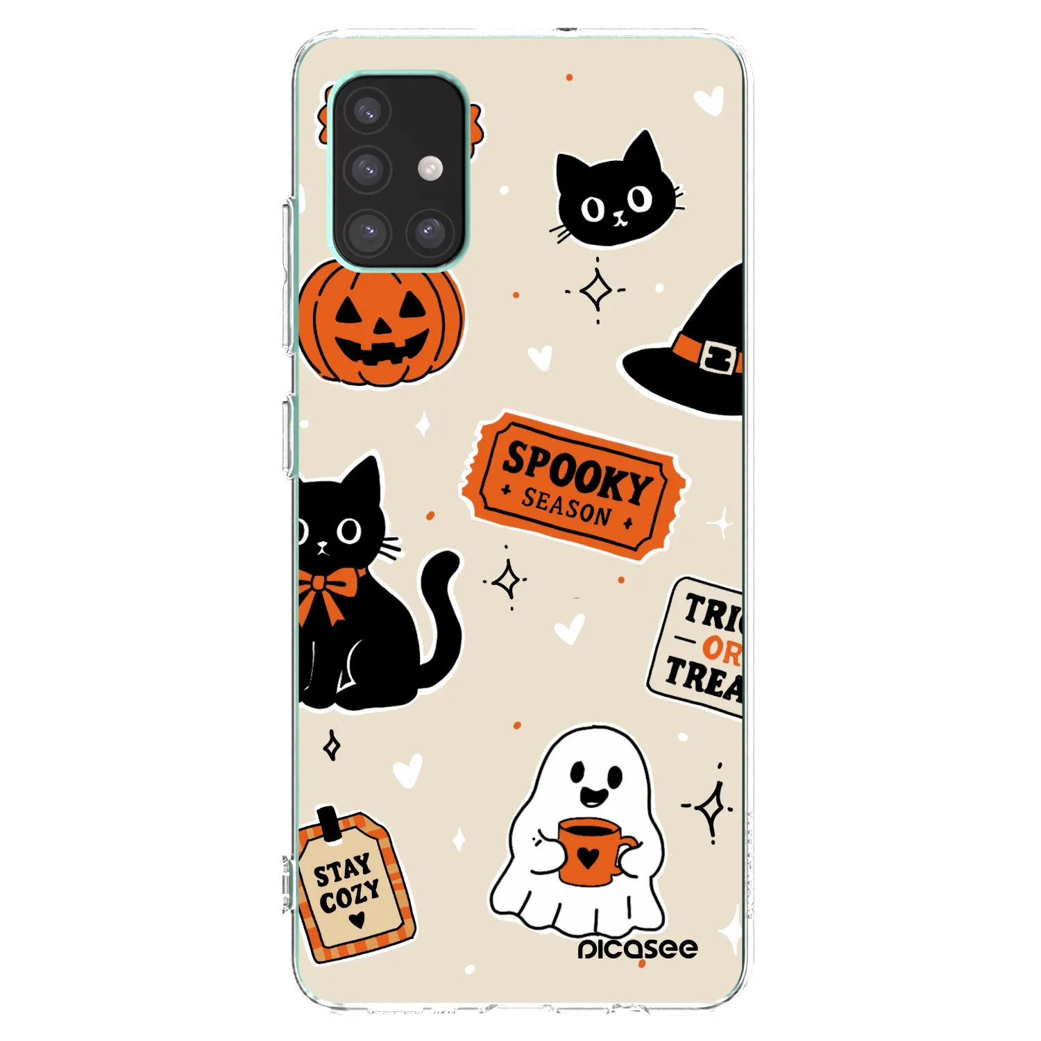 Picasee διαφανής θήκη σιλικόνης Samsung Galaxy M51 M515F - Halloween stickers