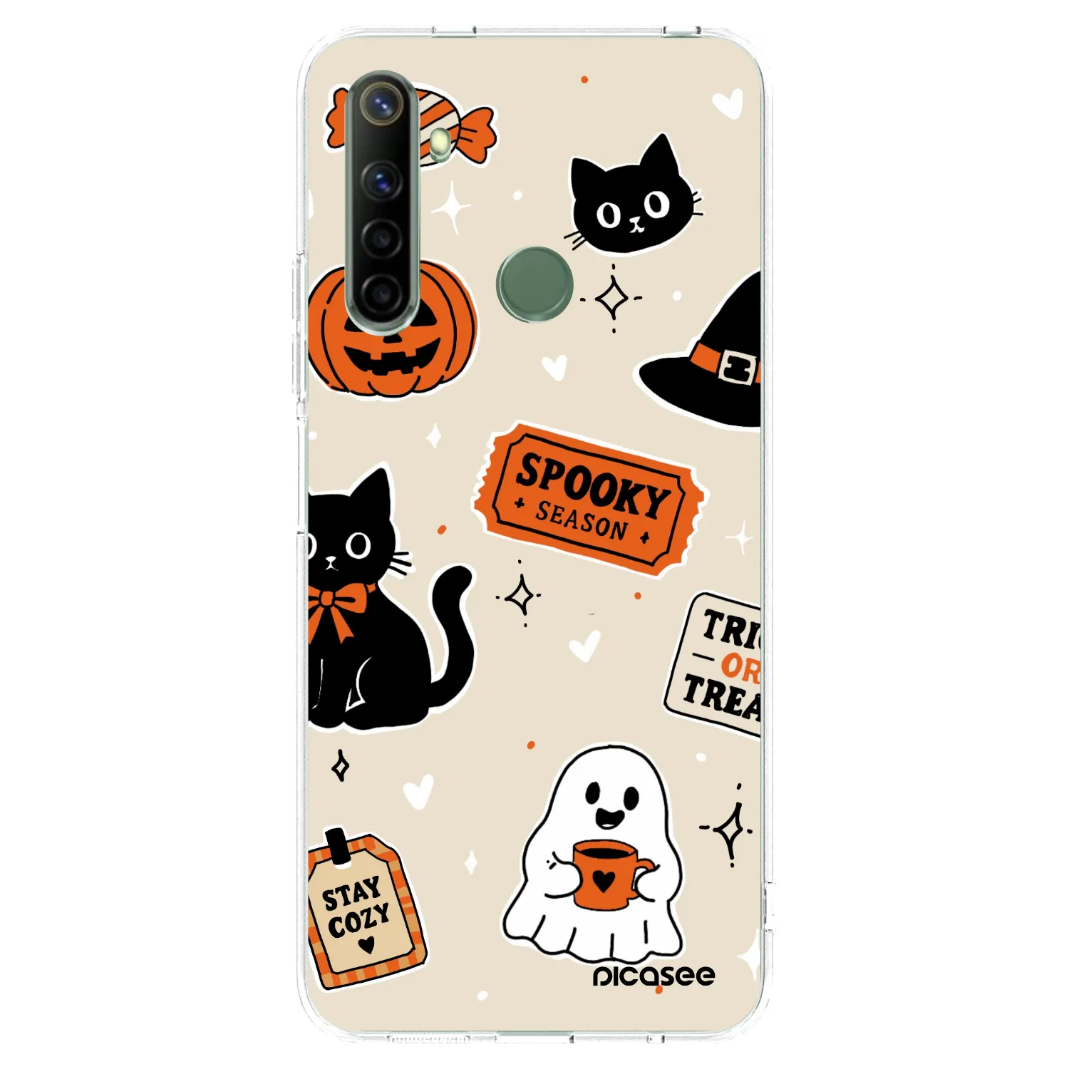 Picasee διαφανής θήκη σιλικόνης Realme 6i - Halloween stickers